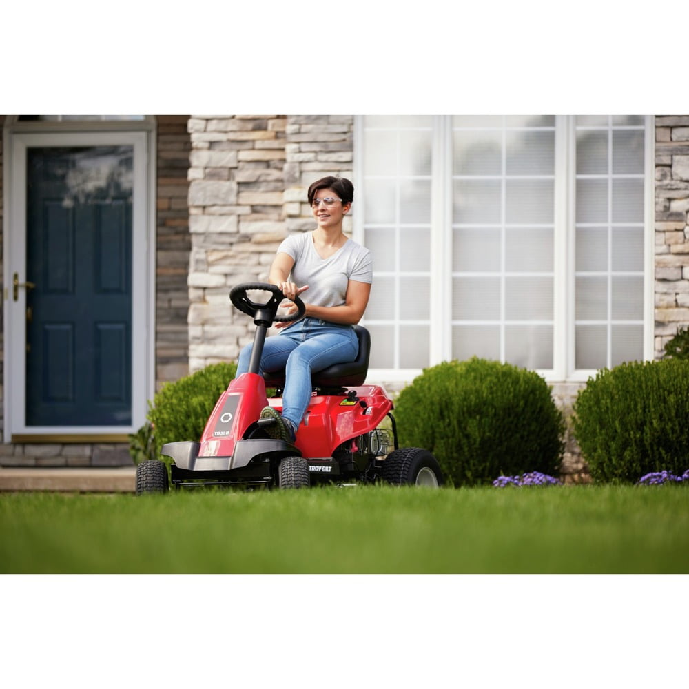 Troy-Bilt 30 in. Compact Riding Gas Lawn Mower with Briggs & Stratton Engine (344cc, 6-Speed) zcl1u
