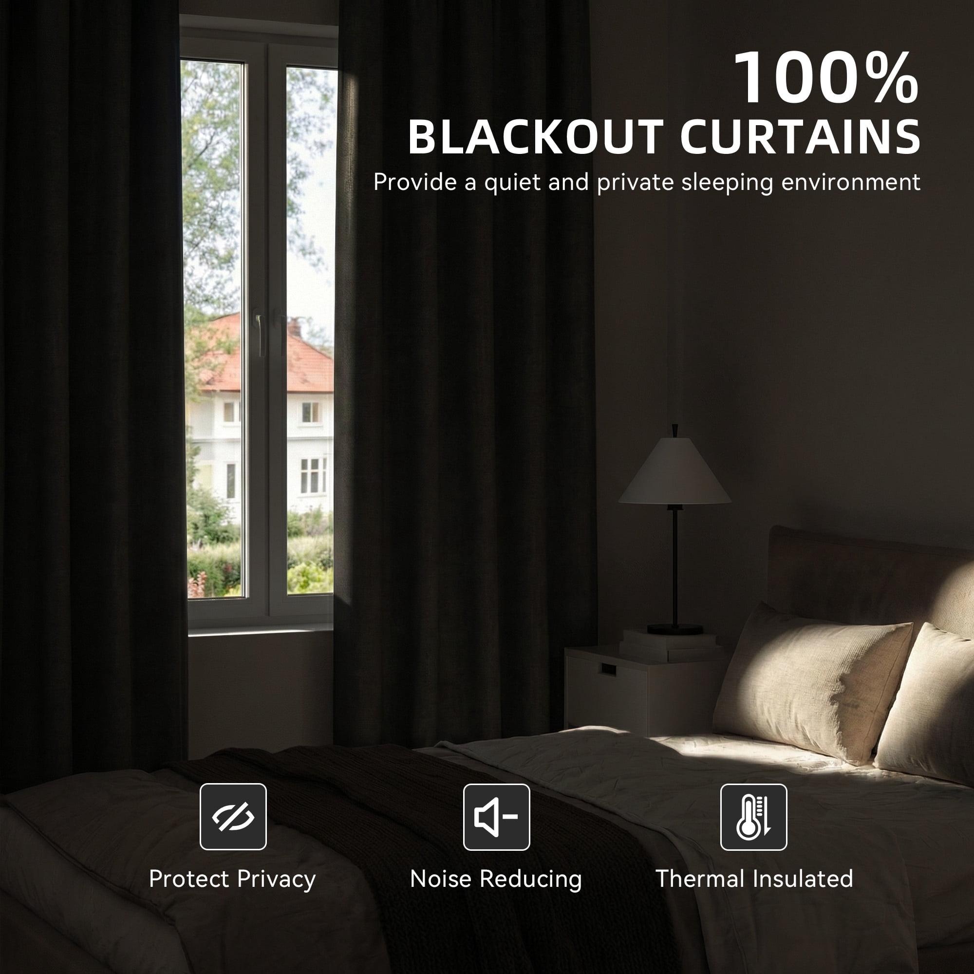 KoshiMe Faux Linen Blackout Curtains Thermal Insulated Window Drapes for Living Room Bedroom (Oatmeal, 84 in) d47rq