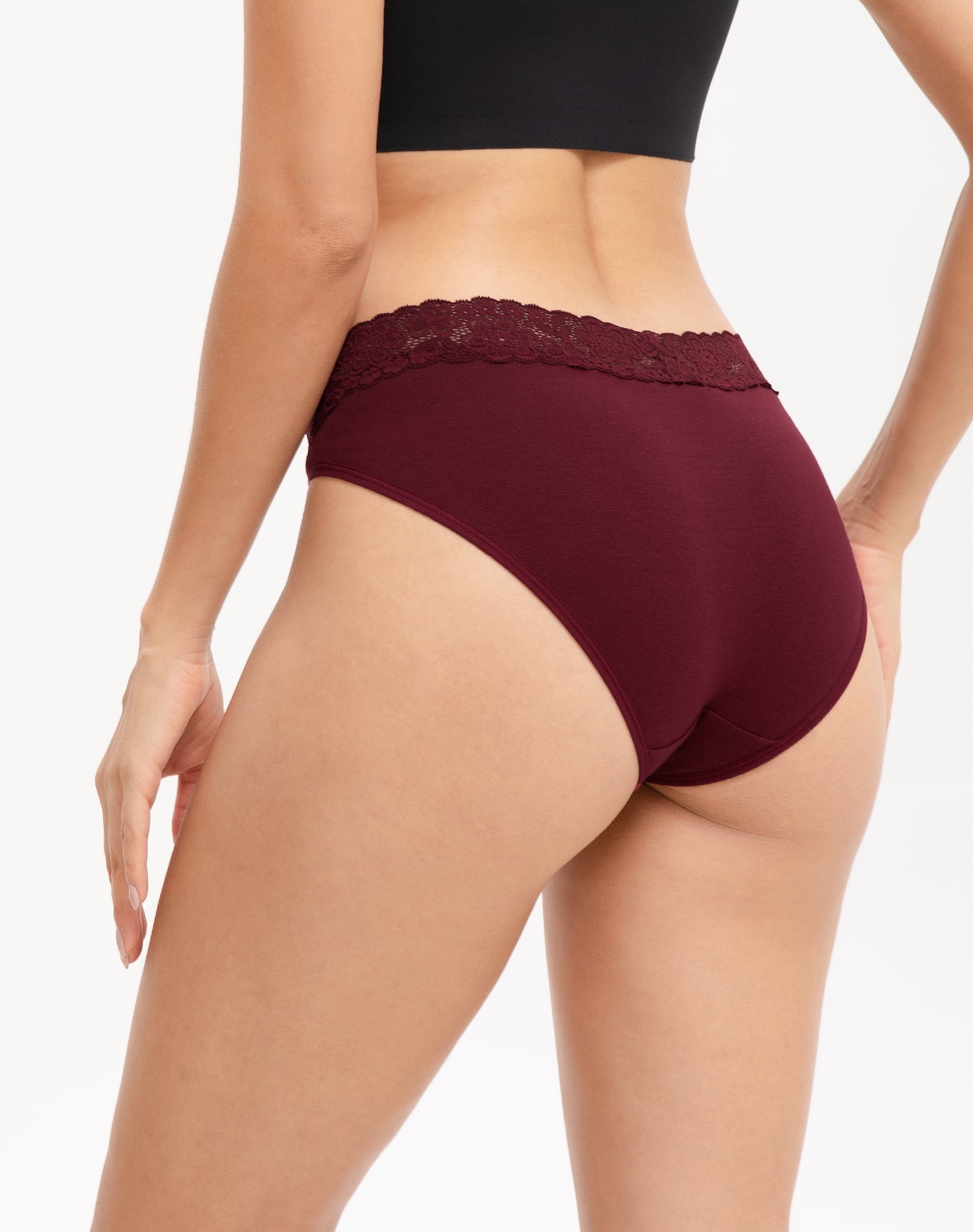 INNERSY Women’s High Cut Lace Bikini Panties Soft Cotton Underwear (Classic, Large, 4-Pack) bnco1