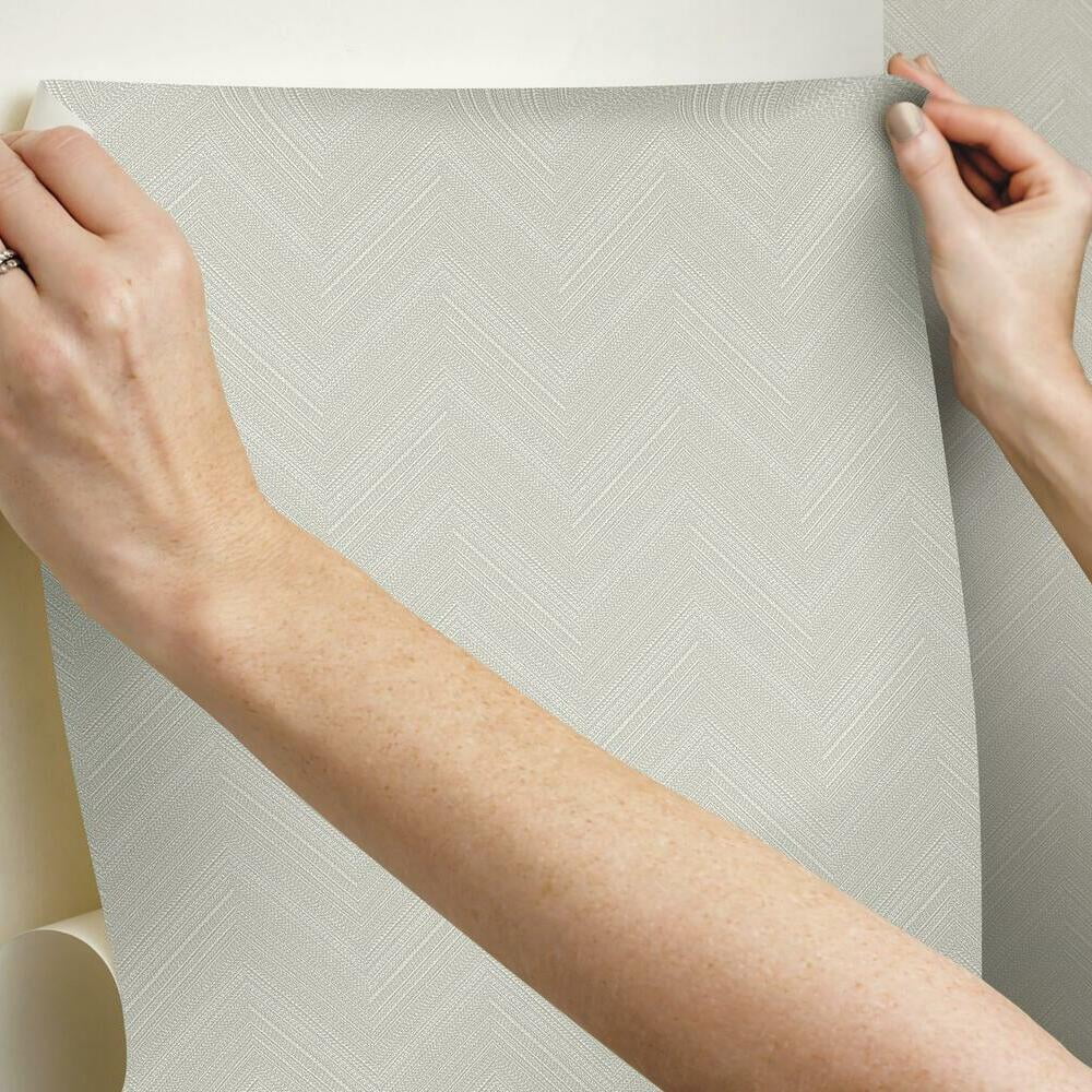 RoomMates Herringbone Weave Peel and Stick Wallpaper (Beige, 28.29 sq ft) 0rw7g