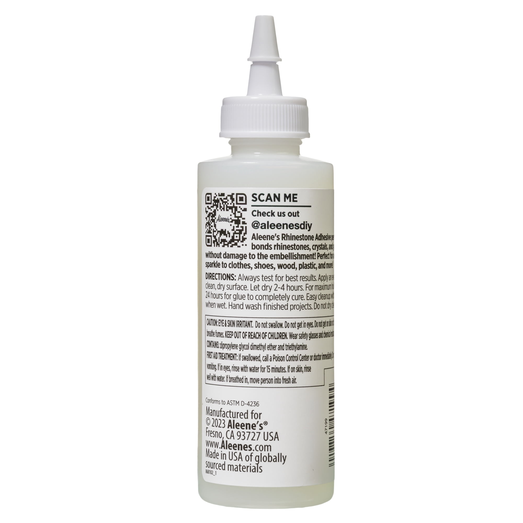 Aleene's Rhinestone Adhesive, Permanent Clear Glue for Crystals and Gems (Clear, 4 fl oz) s51l7