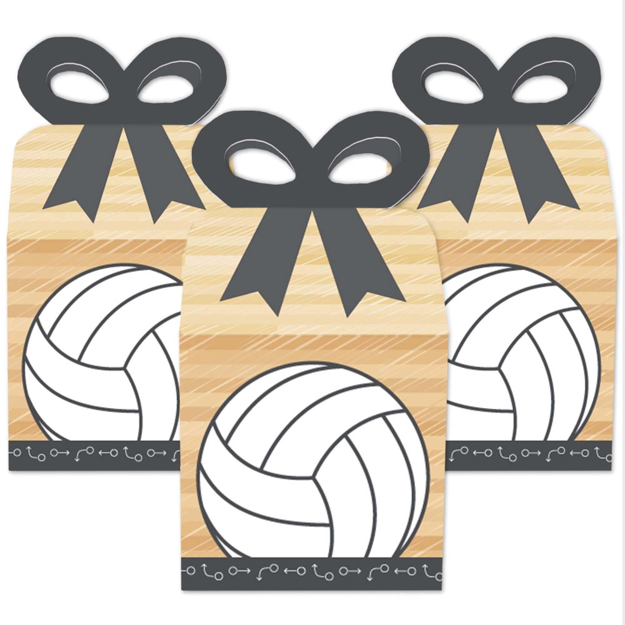 Big Dot of Happiness Volleyball Party Favor Gift Boxes (White, 12 Pack, 3.5 in x 3.5 in x 7 in) ox3tv