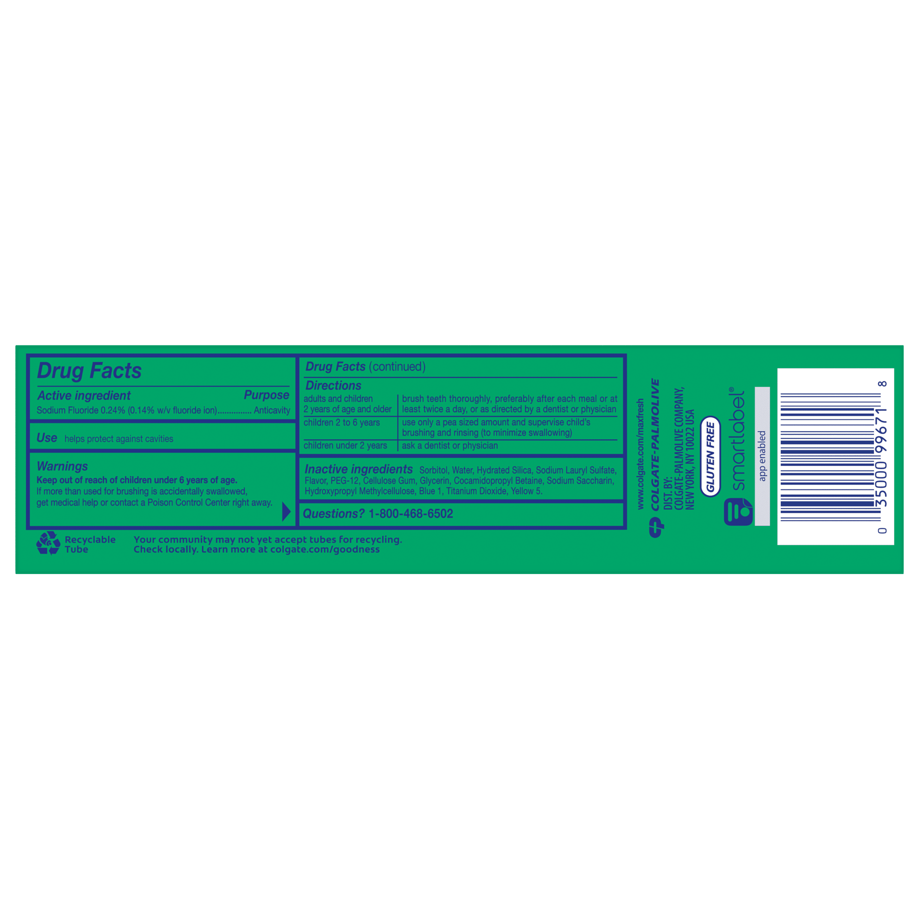 Colgate Max Fresh Whitening Toothpaste with Mini Breath Strips, Clean Mint (6.3 oz) 0uivi