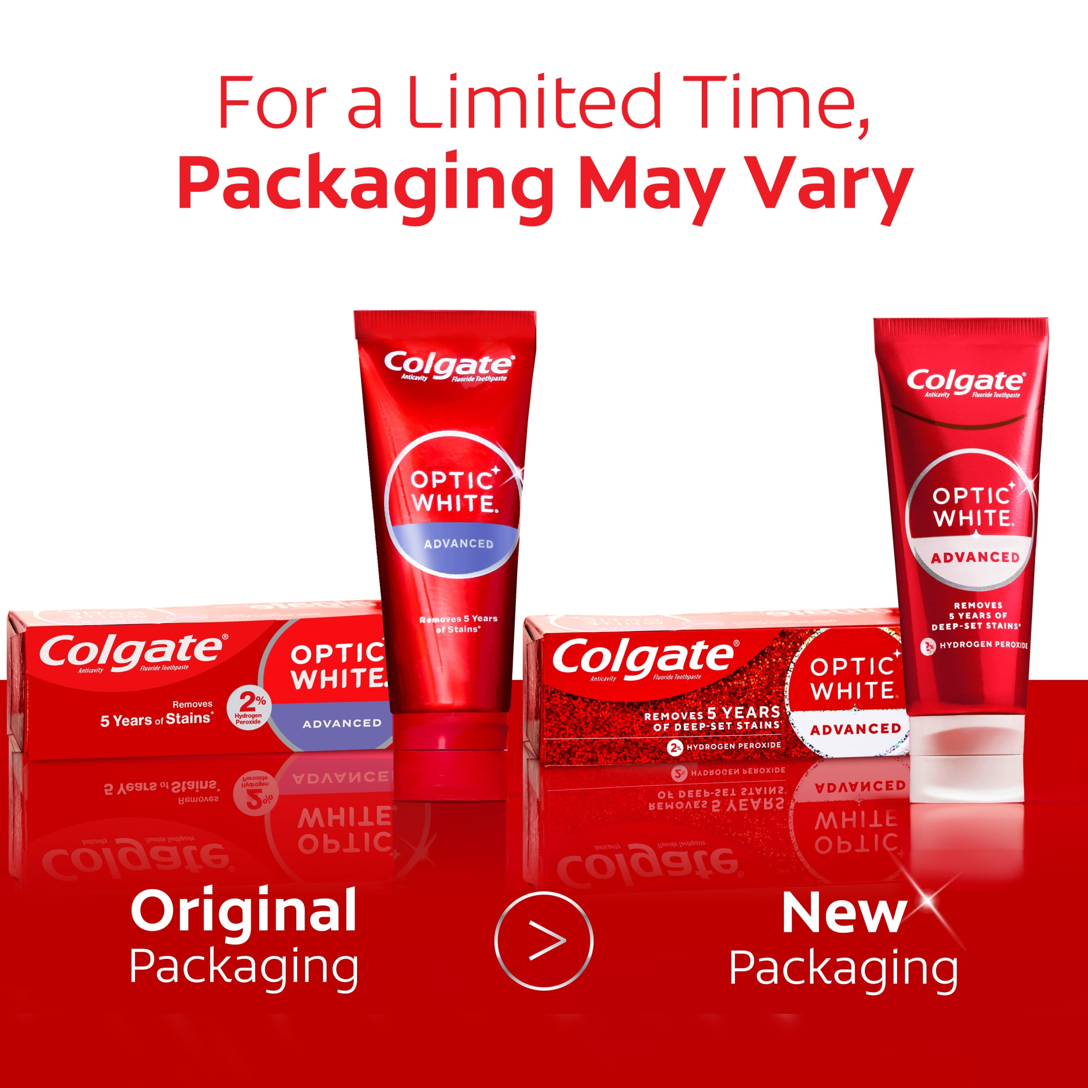Colgate Optic White Advanced Teeth Whitening Toothpaste, Enamel-Safe Formula (Icy Fresh, 3.2 oz) s5pi5