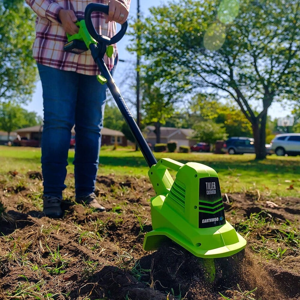 Earthwise 20-Volt Cordless Electric Garden Tiller and Cultivator (7.5 in) pxjg5