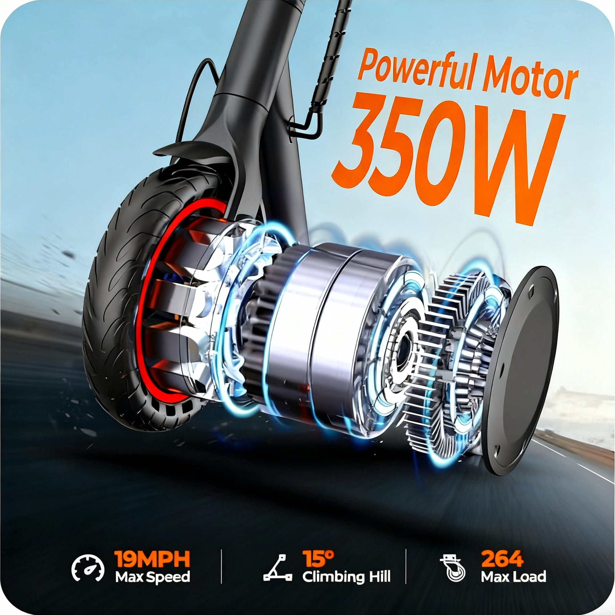 Joyhis Electric Scooter, Foldable Commuter E-Scooter with 350W Motor, Dual Braking System, 21 Mile Range (Grey, 8.5 in Tires) wzcnc