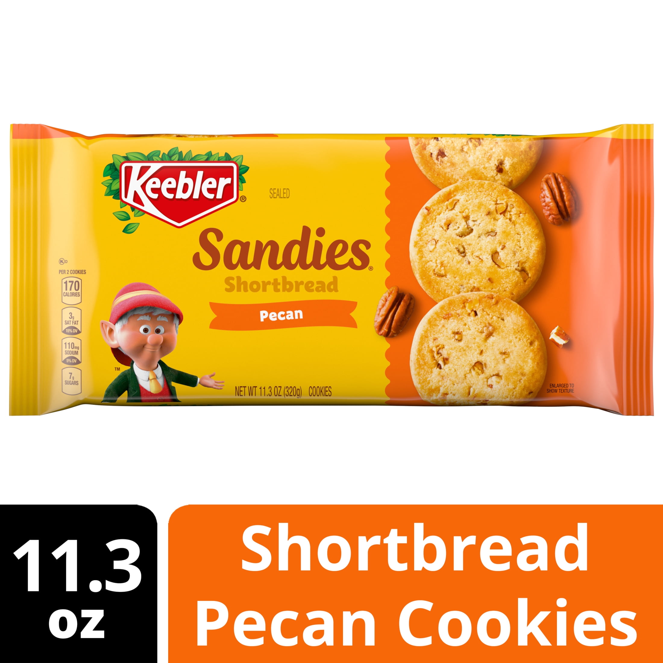 Keebler Sandies Pecan Shortbread Cookies, Rich Buttery Flavor with Crunchy Pecans (11.3 oz) qh2kp