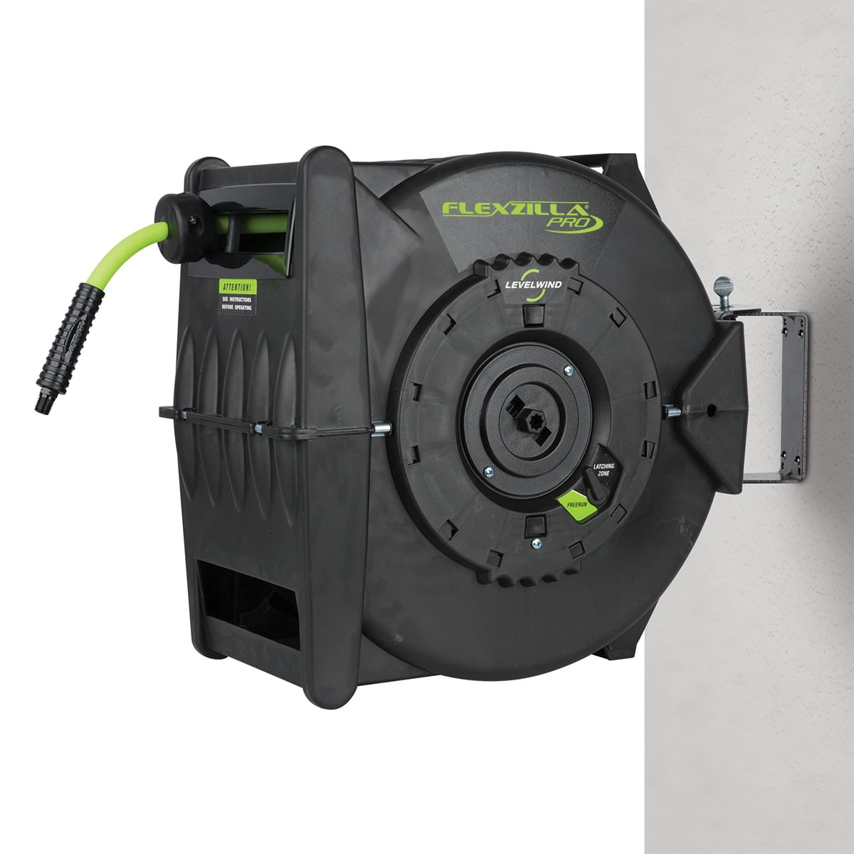Flexzilla Pro Retractable Air Hose Reel with Levelwind Technology (ZillaGreen, 3/8 in x 75 ft) 46eaz