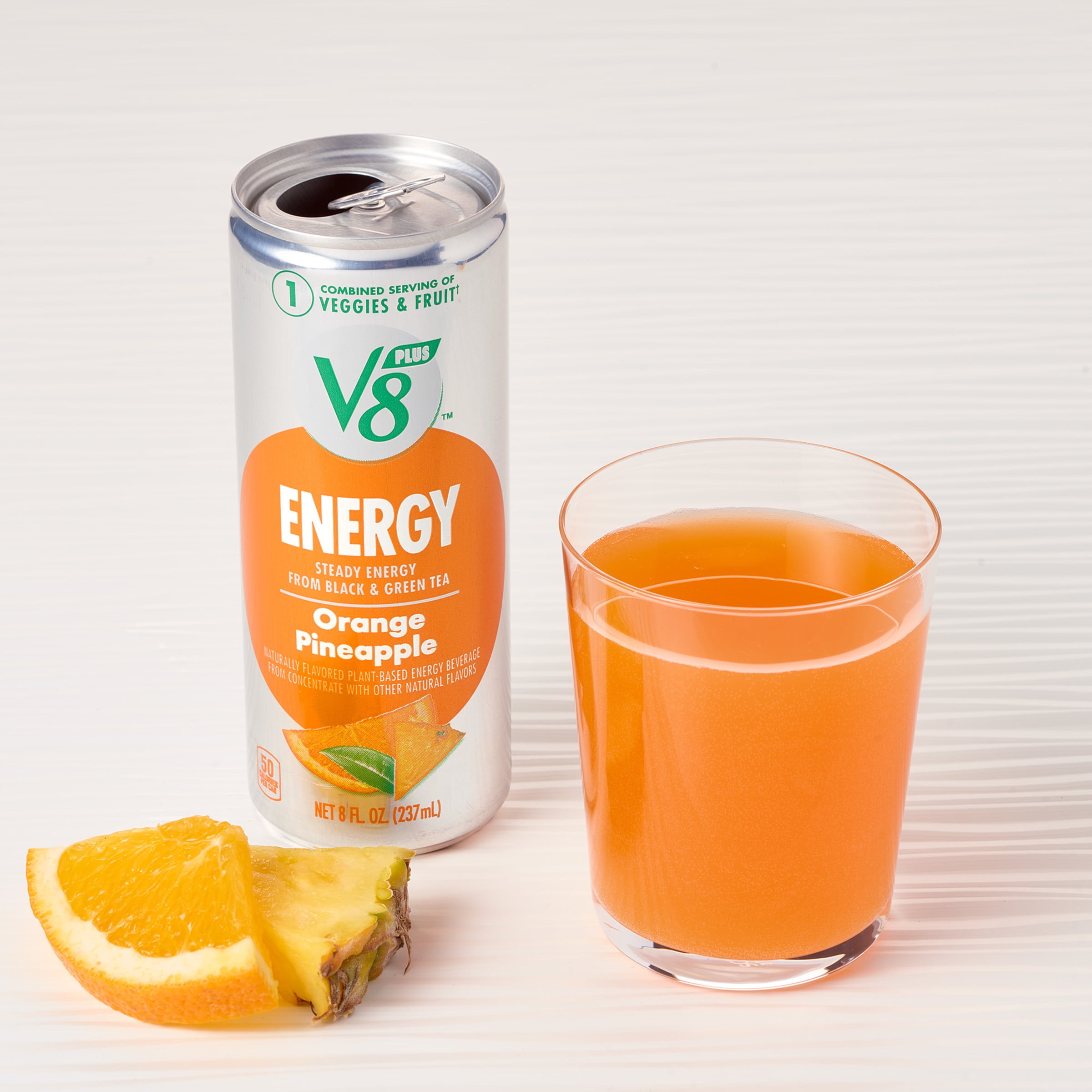 V8 Energy Orange Pineapple Sparkling Energy Drink (Orange Pineapple, 6 Pack of 8 fl oz) vqtjo