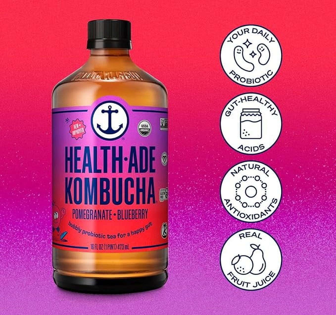 Health-Ade Blueberry Pomegranate Kombucha (16 fl oz) biaxy