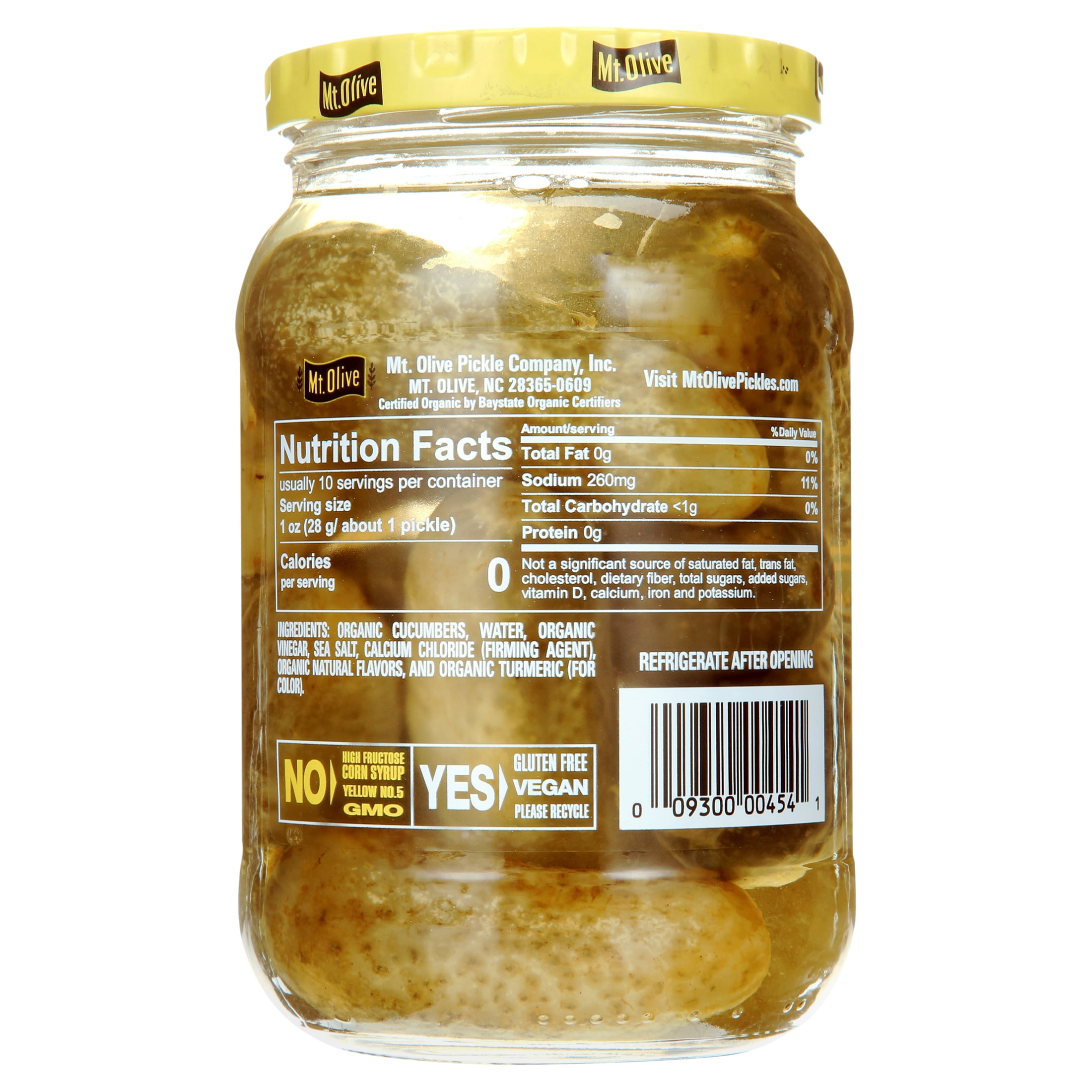 Mt. Olive Organic Kosher Whole Baby Dill Pickles (3 Pack, 16 fl oz) 2r01w
