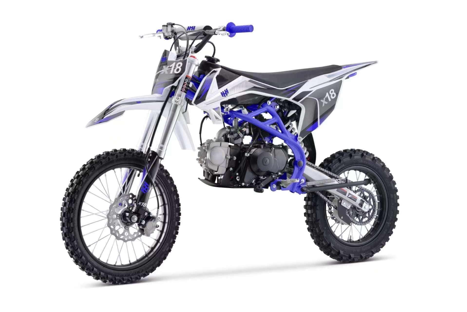 HHH X18 125cc 4-Stroke Off-Road Dirt Bike (Blue, 143 lb) cpl26