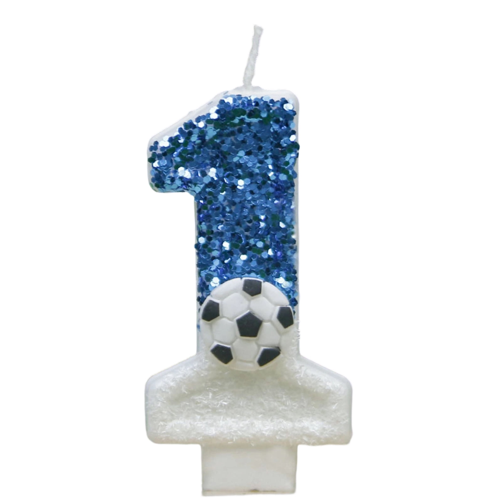 Anmrize Soccer Number 1 Birthday Candle (White, 3 in) dew9v