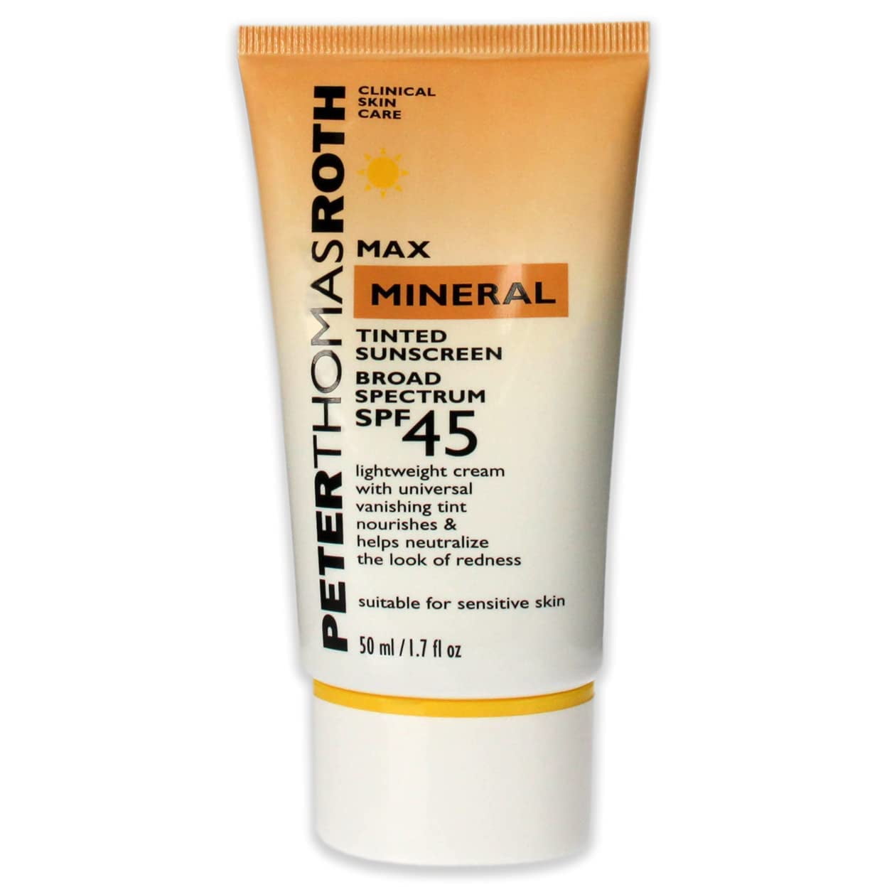 Peter Thomas Roth Max Mineral Tinted Sunscreen Broad Spectrum SPF 45, Water-Resistant Moisturizer for Sensitive Skin (1.7 fl oz) 621o1