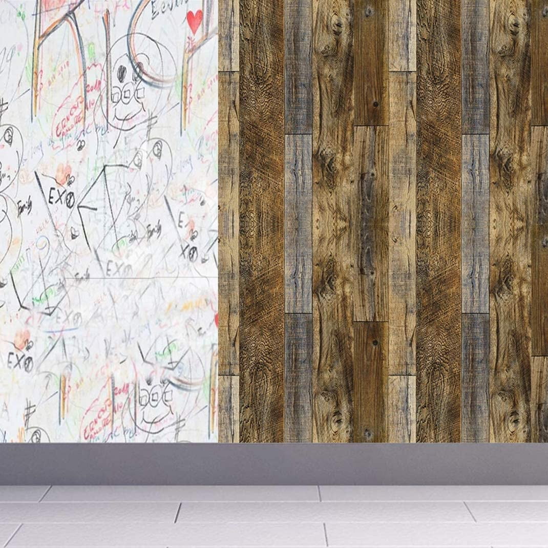 Abyssaly Wood Peel and Stick Wallpaper, Self-Adhesive Decorative Contact Paper for Furniture and Cabinets (Brown, 17.7 in x 393 in) ni1dc