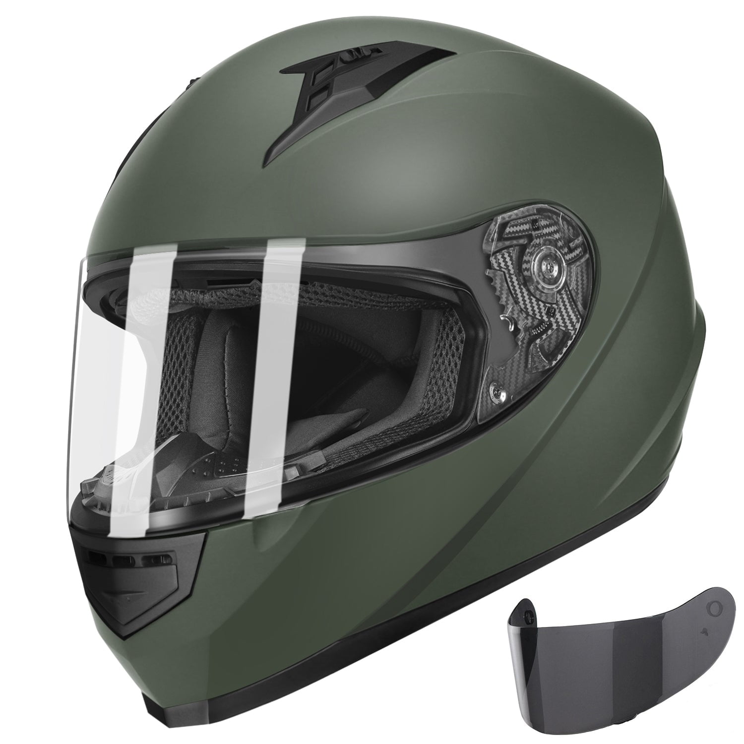 GLX GX11 Full Face Motorcycle Helmet with Tinted Visor (Camo, Small) 9y5bx