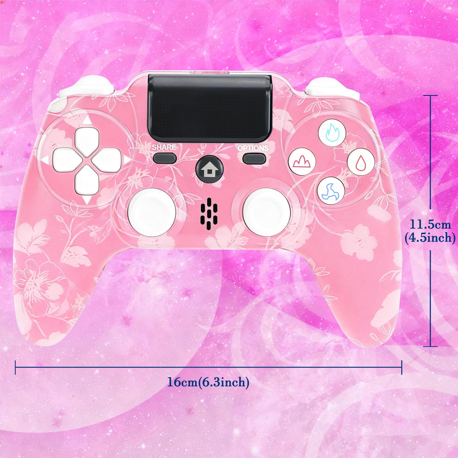 YUOY Wireless Gaming Controller for P4, P4 Slim, P4 Pro and PC (Pink Cherry, 1 Count) z38lr