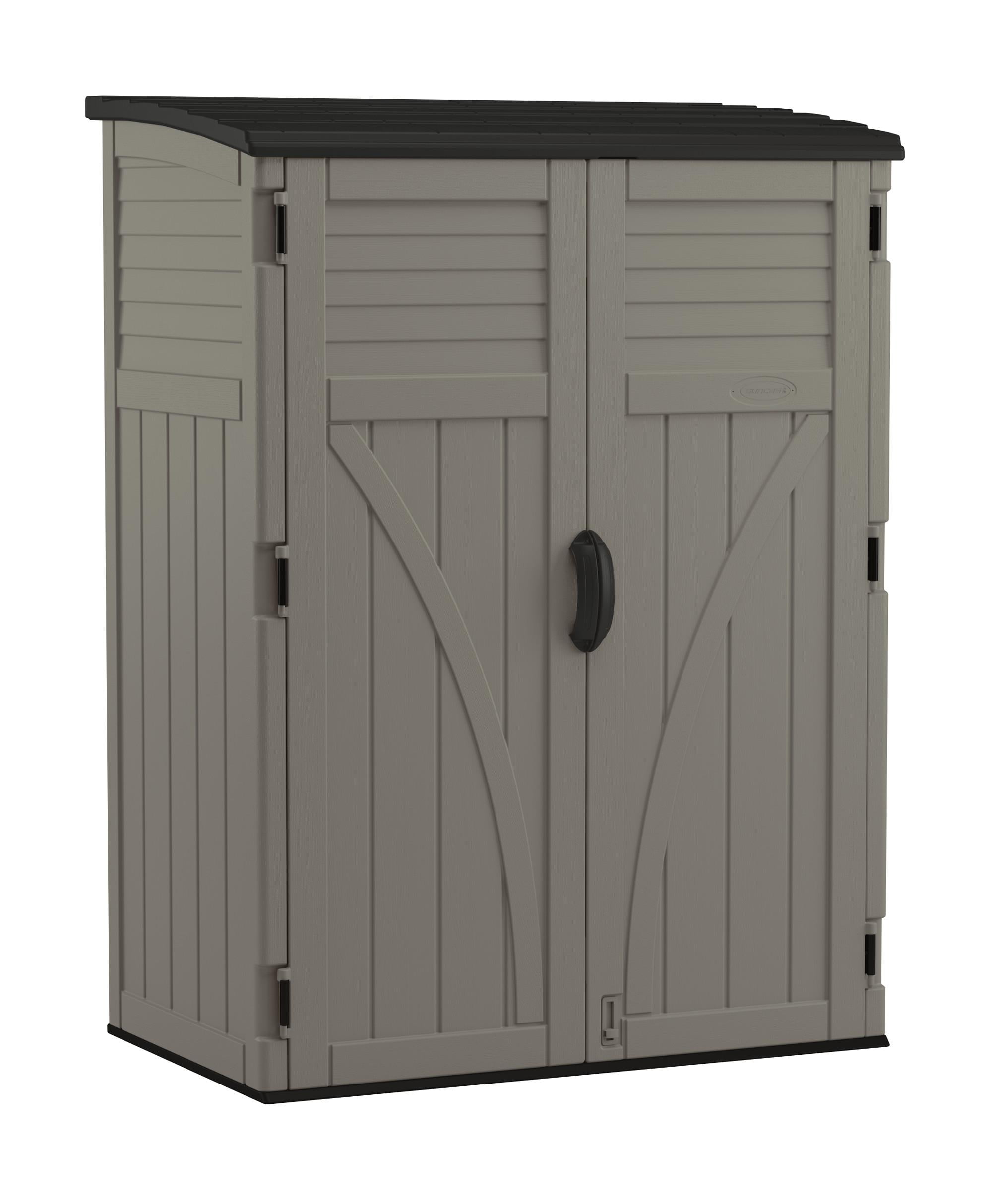 Suncast Vertical Resin Outdoor Tool Shed (Grey, 4.42 ft W x 2.71 ft D) wv4a2