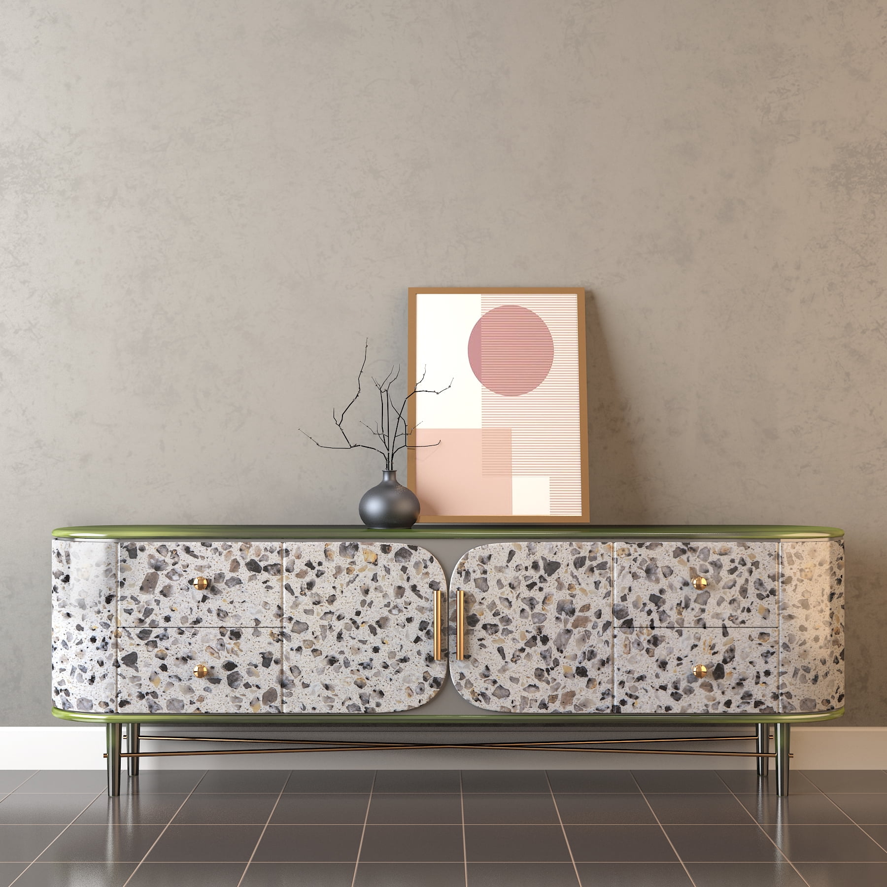 A-b-cil Terrazzo Contact Paper Peel and Stick Wallpaper for Kitchen Countertops and Furniture (Grey, 78 in x 15.8 in) 00hot