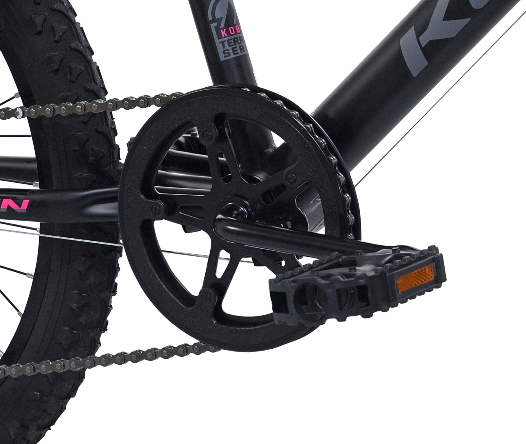 Kent Kobra Mountain Bicycle, Durable Steel Frame, 6-Speed Drivetrain, Off-Road Tires (Black/Pink, 20 in) x6ypn