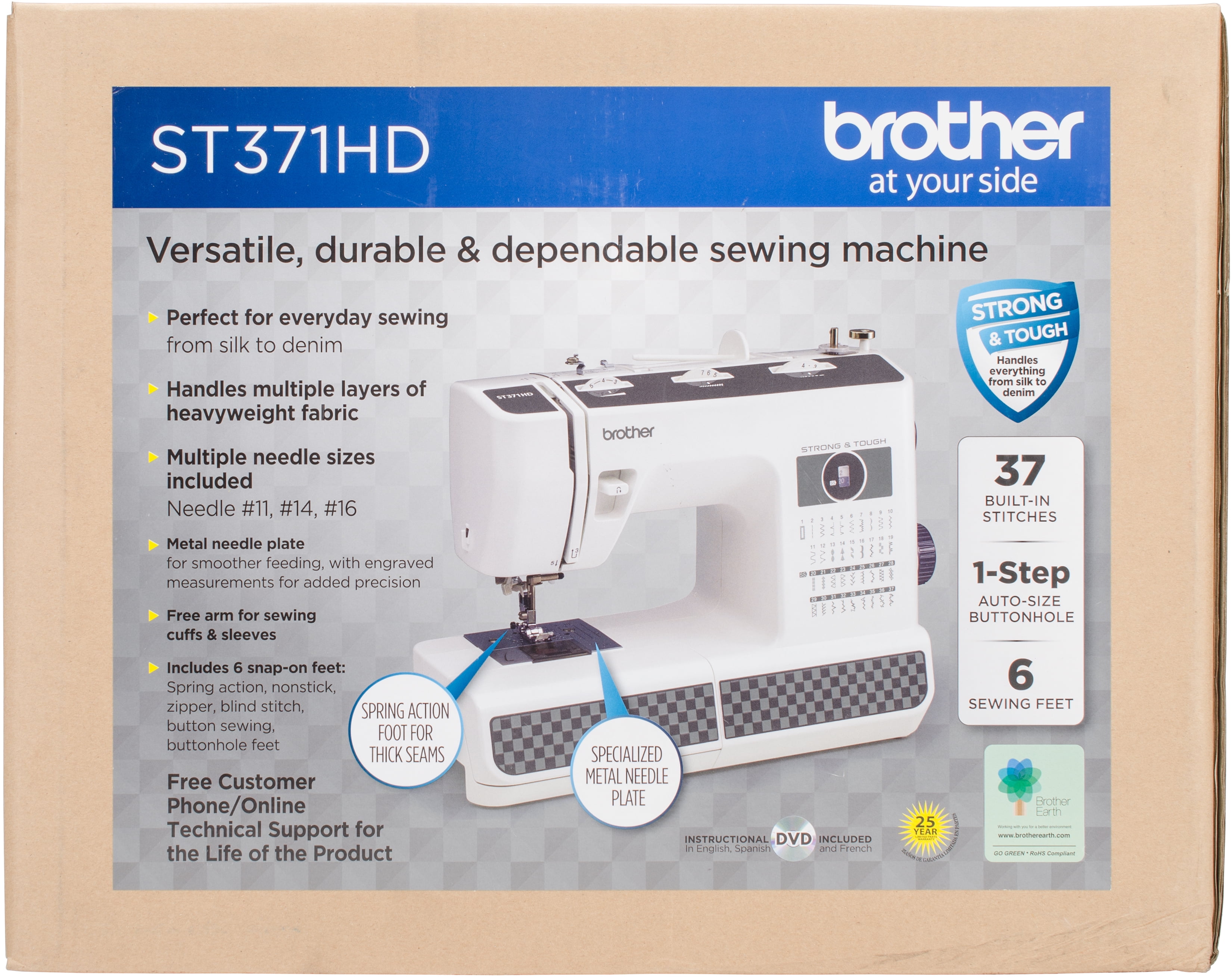 Brother ST371HD Strong & Tough Heavy-Duty Sewing Machine with 37 Built-in Stitches (14.3 lb) kw8lt