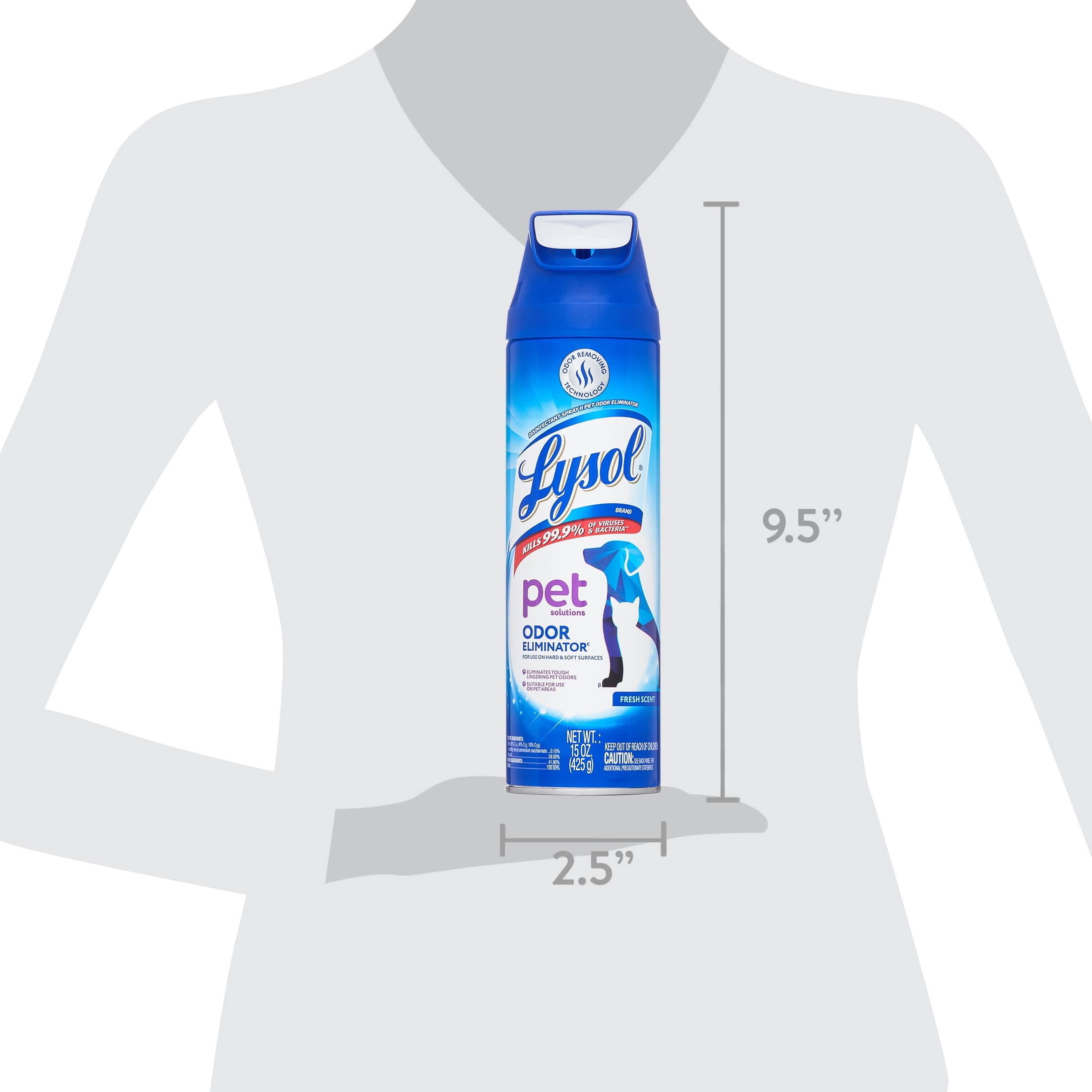 Lysol Pet Odor Eliminator Sanitizing Spray for Hard and Soft Surfaces (15 oz) m5a5b