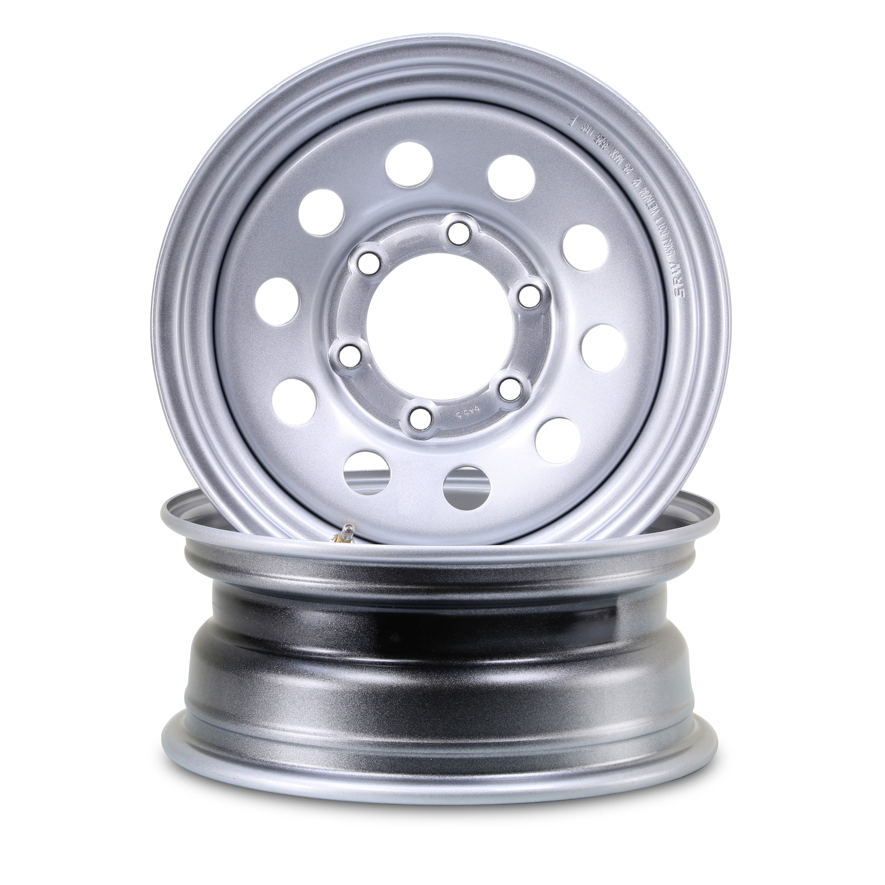 Libra Trailer Parts Heavy Duty Trailer Wheels (Silver, 15 x 6 in, 2-Pack) eltcp