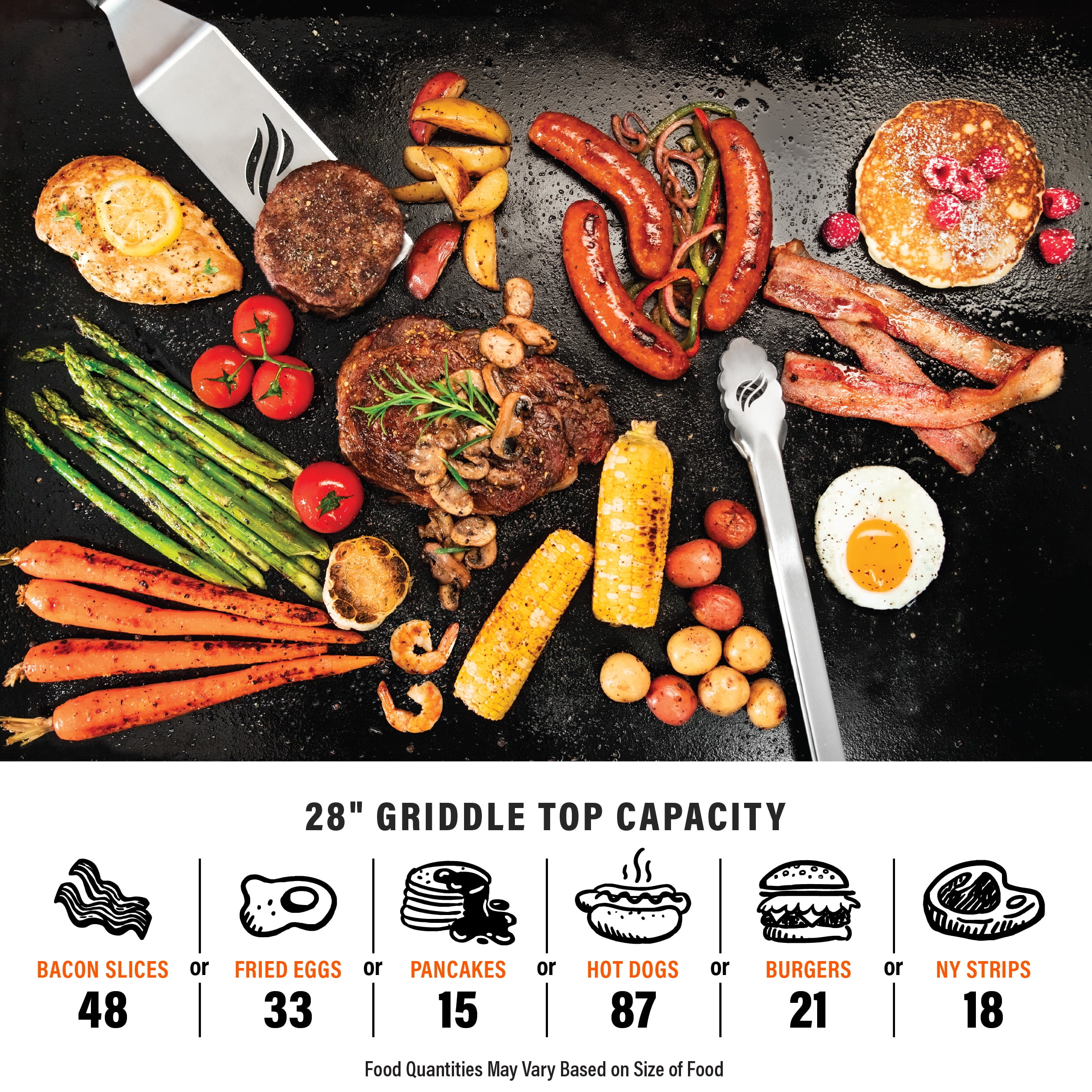 Blackstone 28 in Propane Griddle Grill 2311, Portable Outdoor Flat Top with X-Braced Hood (Black, 28 in) 8rvxt