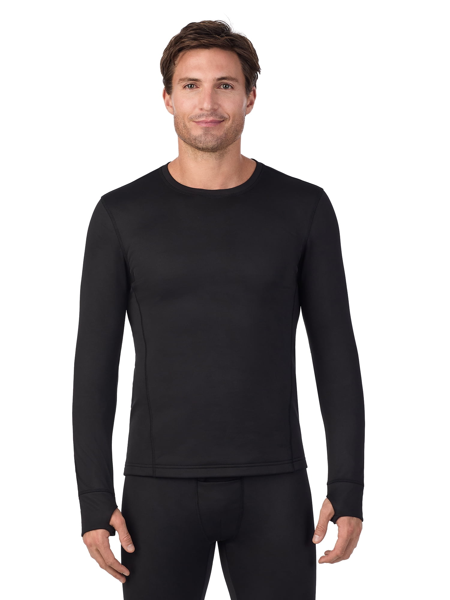 Cuddl Duds Men’s Thermal Guard Long Sleeve Base Layer Crew Neck Top (Black, S-3XL) aj0gf