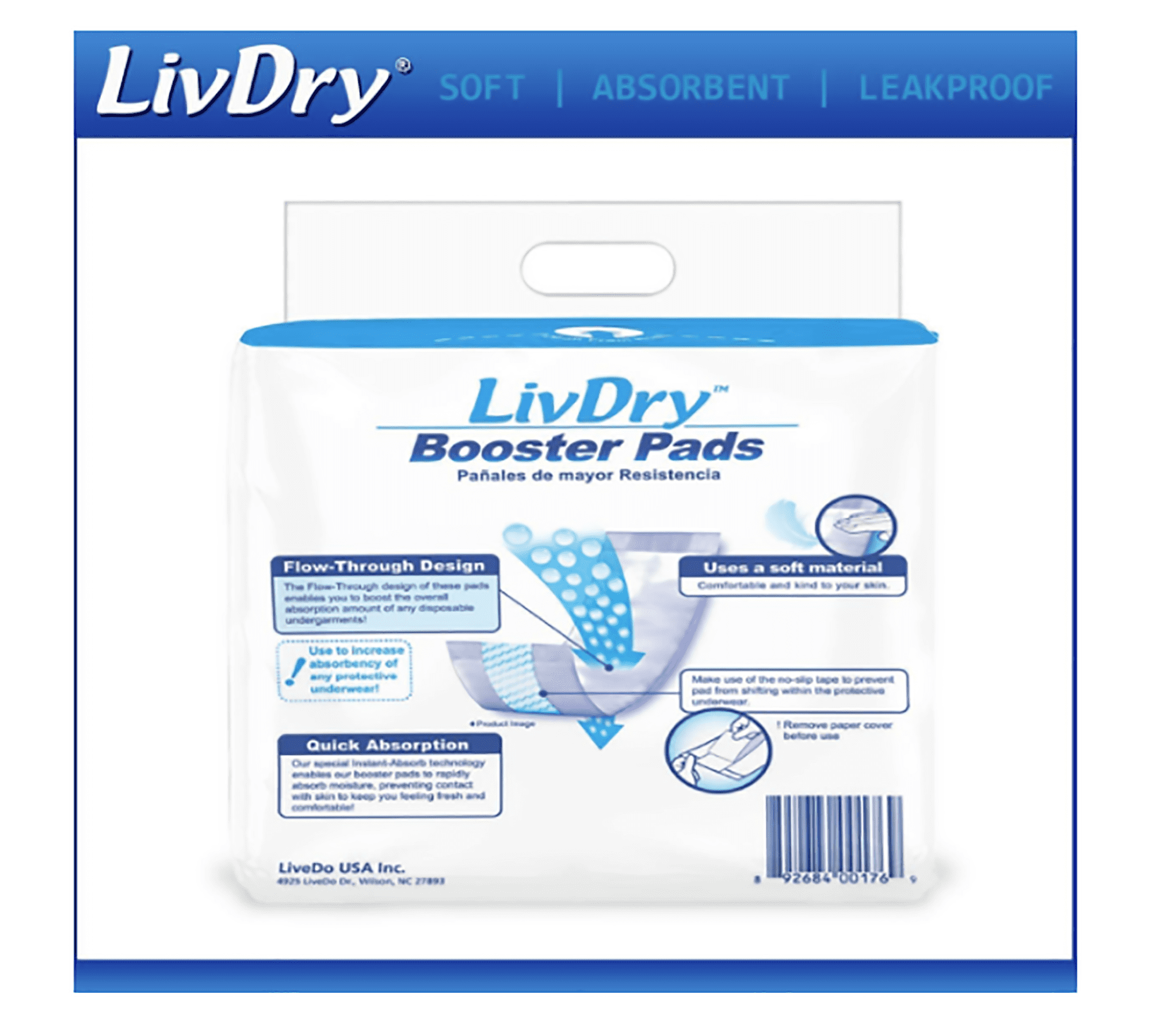 LivDry Unisex Incontinence Booster Pads, Extra Absorbent Disposable Passthrough Liners (160-Pack) o3sk6