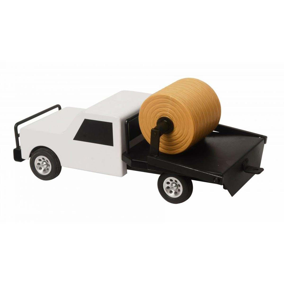 Little Buster Toys Flatbed Hay Truck Durable Metal Farm Vehicle (White, 15 in x 5.5 in x 5 in) 4p0as