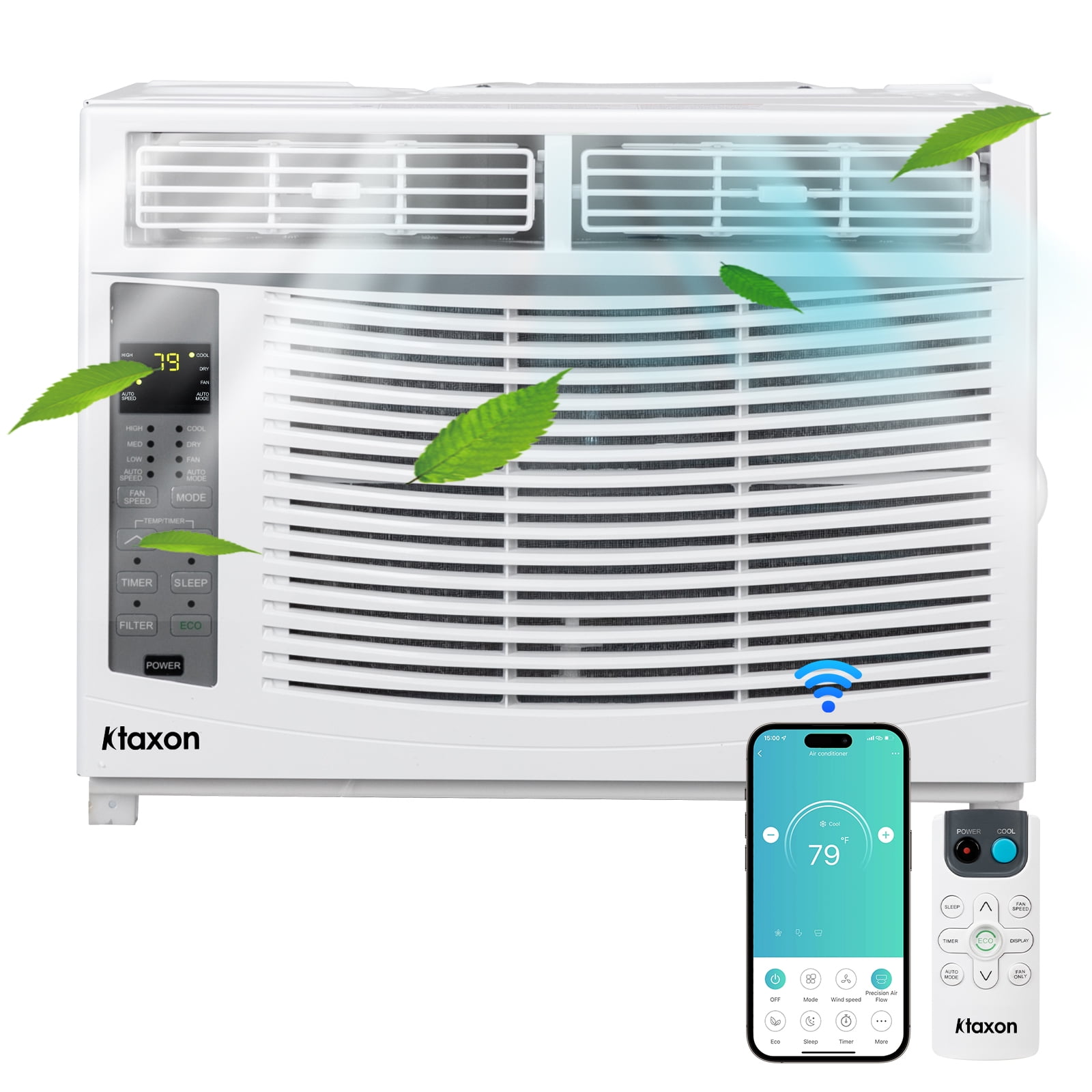 Ktaxon 6000 BTU Window Air Conditioner with WiFi and Remote Control (White, 250 sq ft) 6d69p