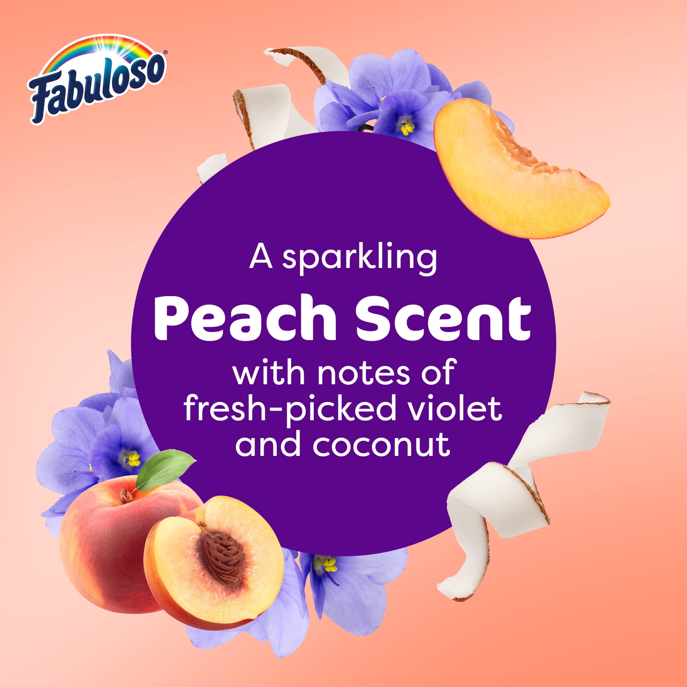 Fabuloso 2X Multi-Purpose Cleaner, Concentrated All-Purpose Surface & Floor Cleaner, Peach Scent (56 fl oz) eyyus