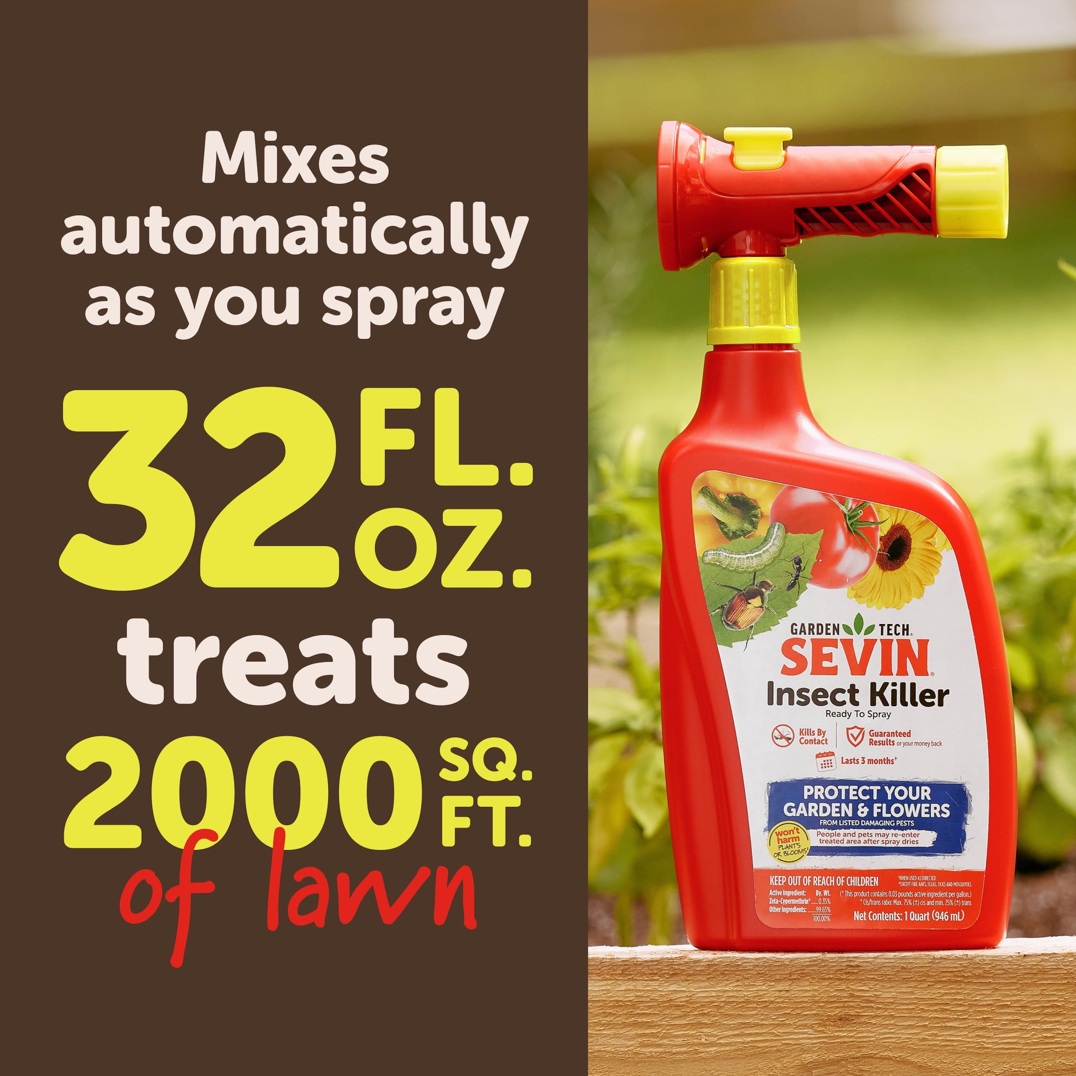 Sevin Ready-to-Spray Insect Killer for Gardens and Flowers (32 fl oz) 4d22j