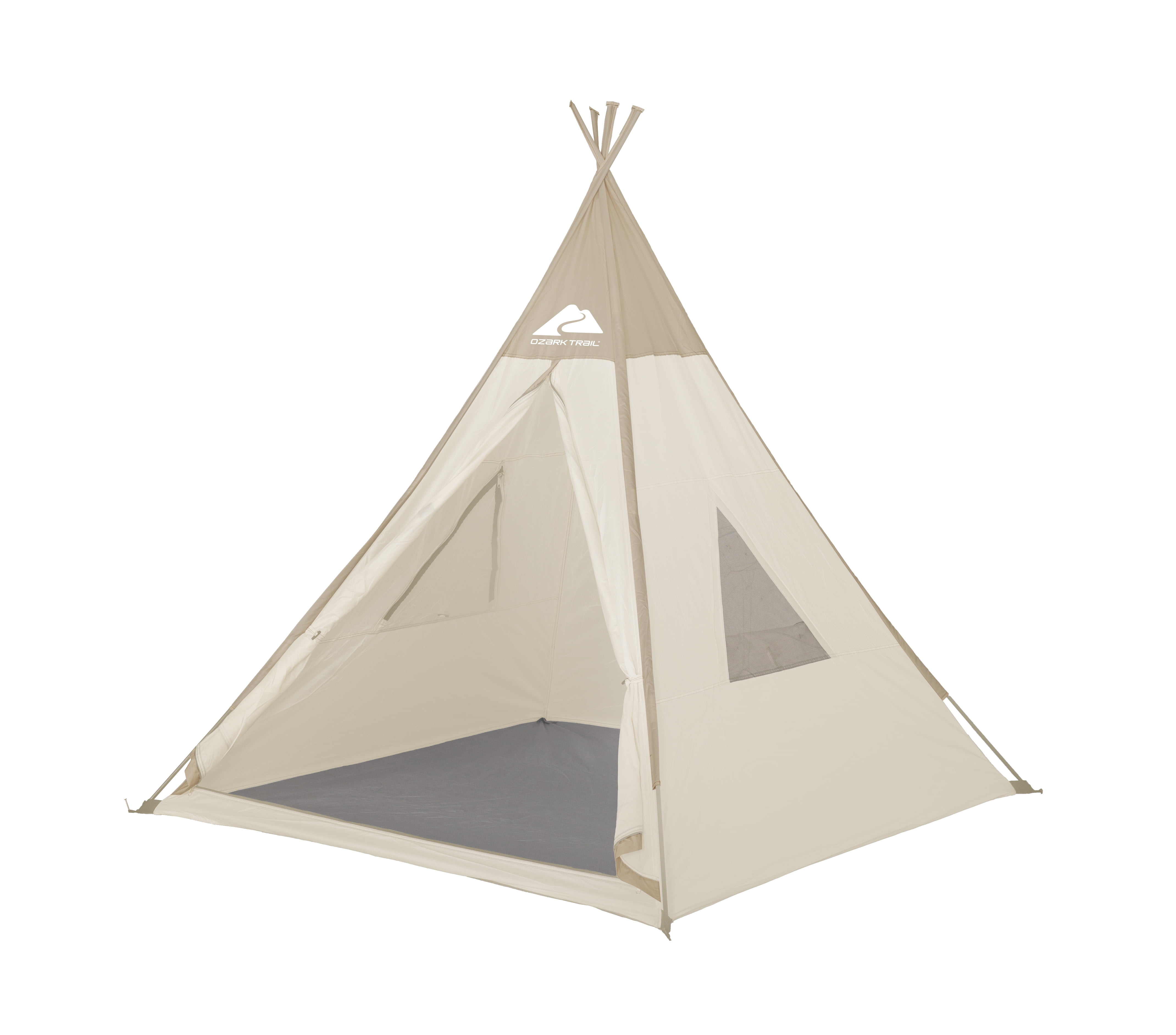 Ozark Trail Kids Teepee Play Tent, Indoor and Outdoor Playhouse (White, 5 ft x 5 ft x 60 in) mzy47
