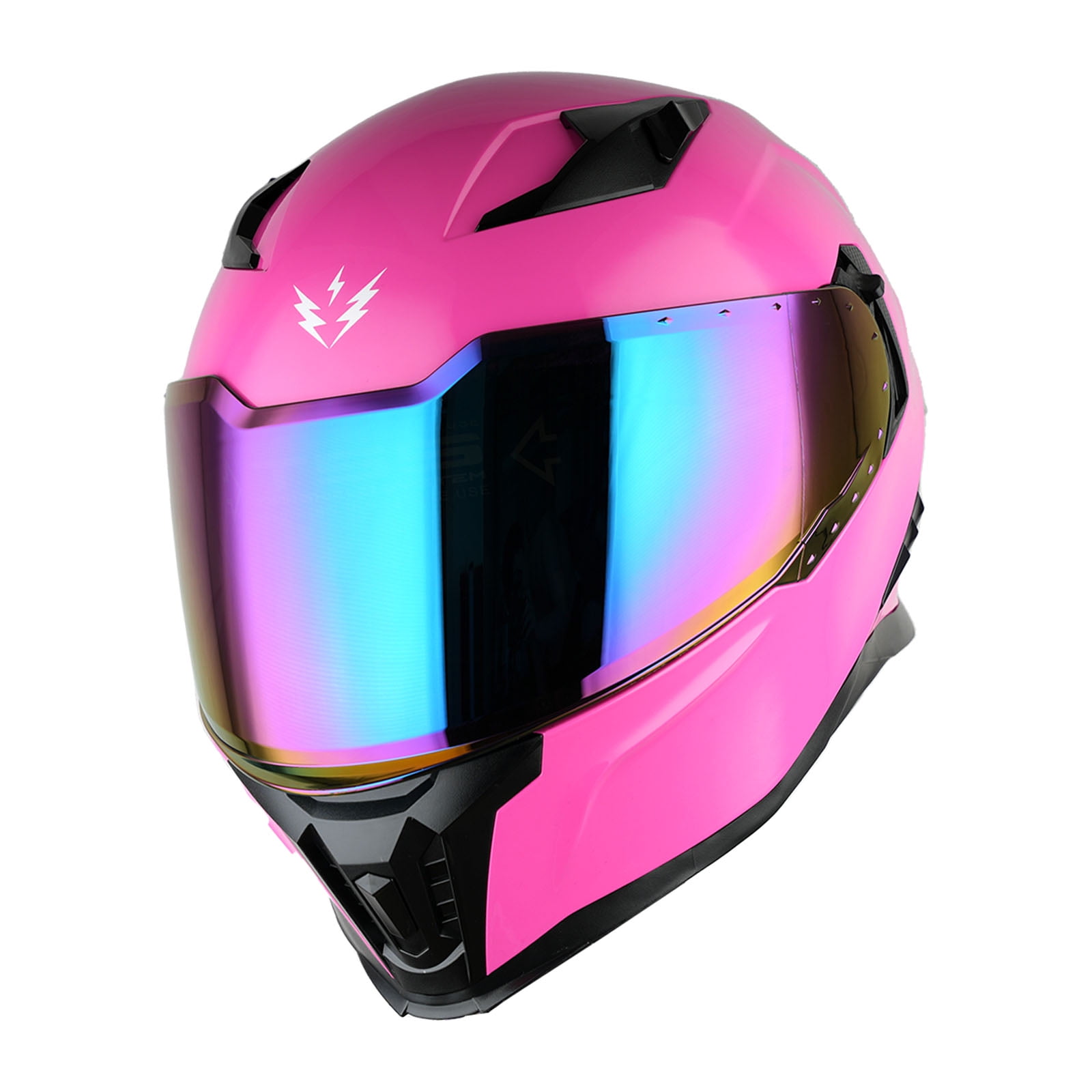 1Storm Motorcycle Full Face Helmet Street Bike Racing Gear with Dual Visor and Extra Shield (Glossy Pink, Large) p412x