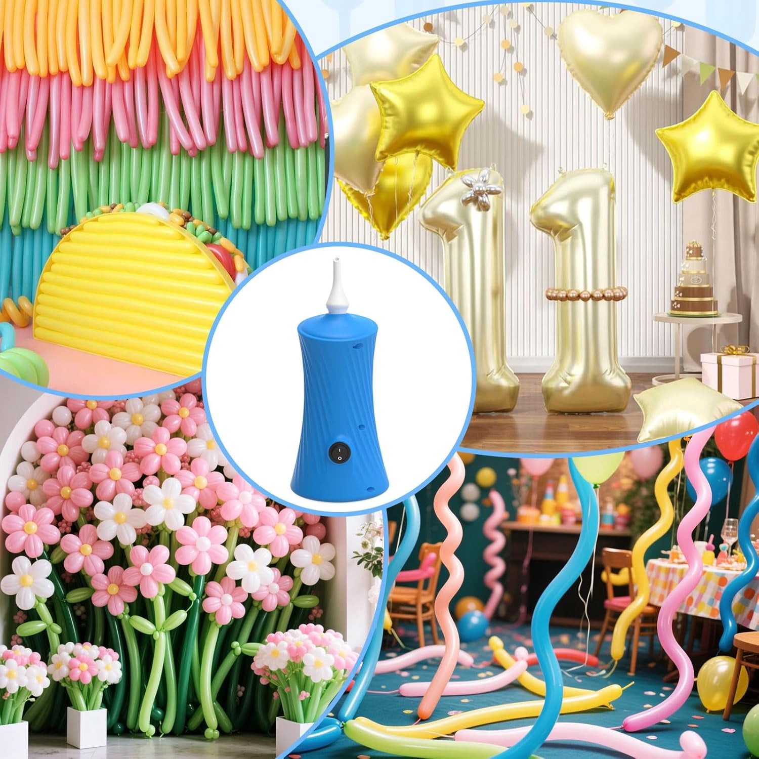 206 Electric Balloon Pump Portable Air Inflator for Party Decorations (1 Unit) 179nk