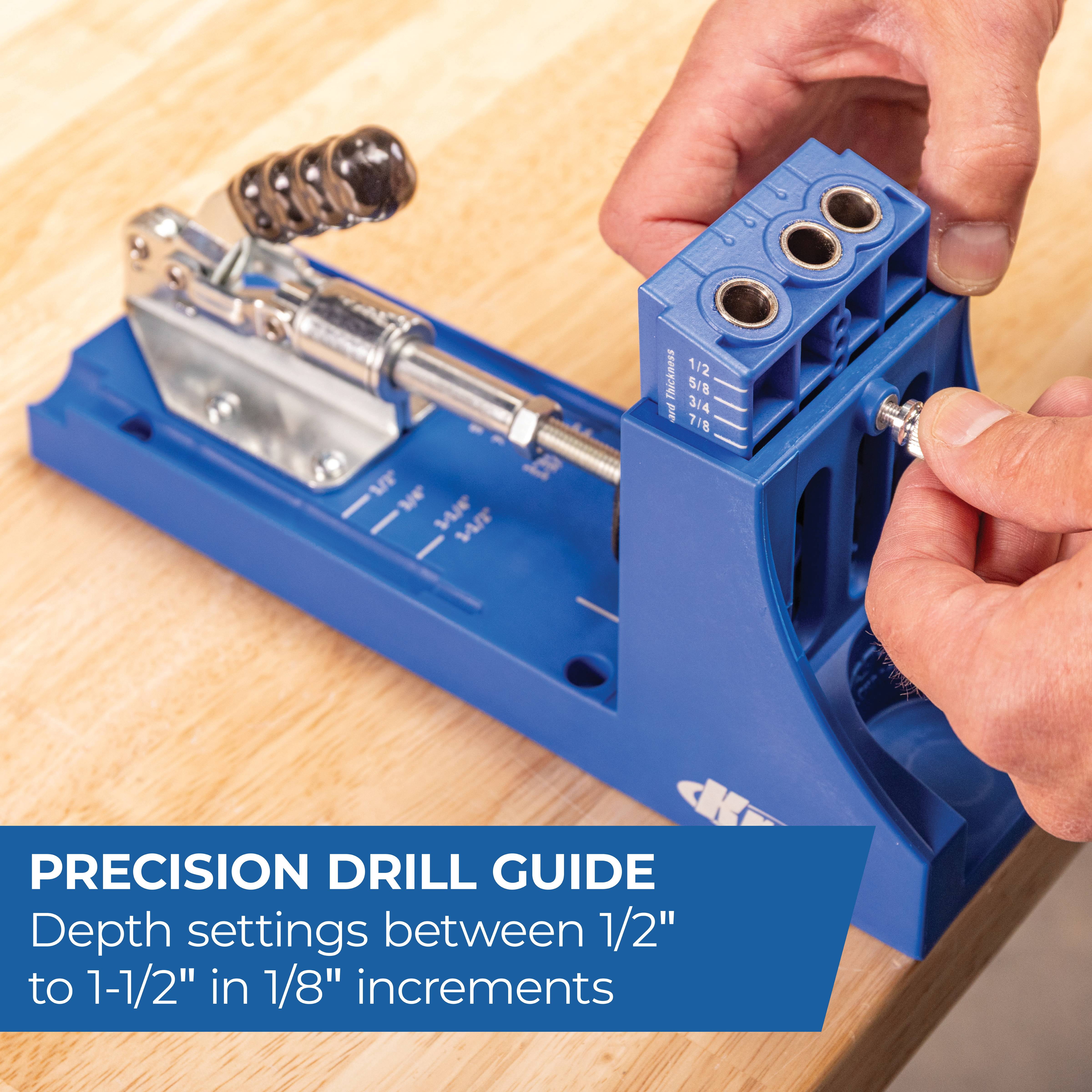 Kreg K4 Pocket Hole Jig System (Adjustable Woodworking Joinery Tool for 0.5 in to 1.5 in Thick Materials) 3z3ih