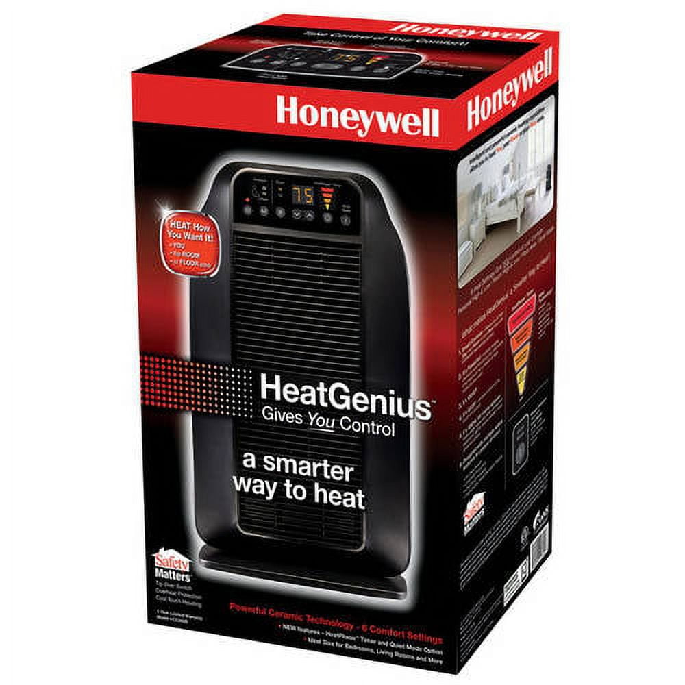 Honeywell Heat Genius Ceramic Heater with Programmable Thermostat and Tip-Over Protection (Black) mug2u
