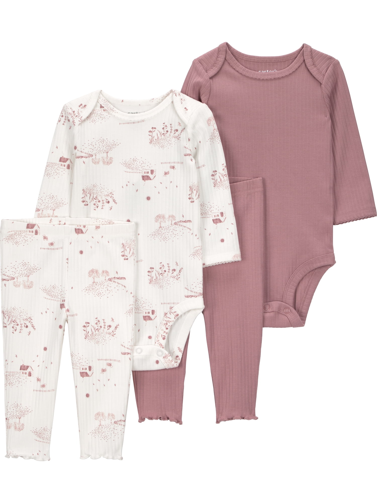 Carter's Child of Mine Baby Girl Outfit Set (Pink, 2-Pack) lhcne