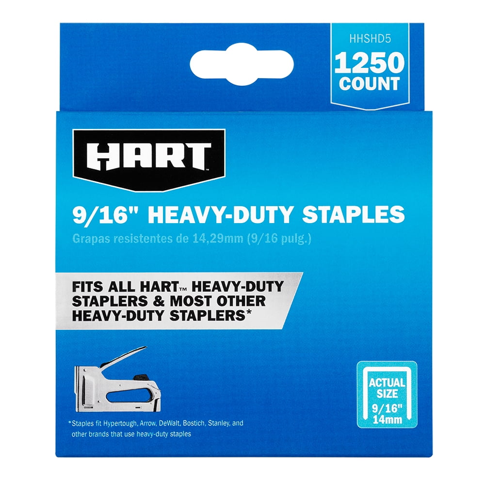 HART Heavy Duty Staples for Construction and Upholstery (9/16 in, 2500 Count, 2 Pack) v43wc