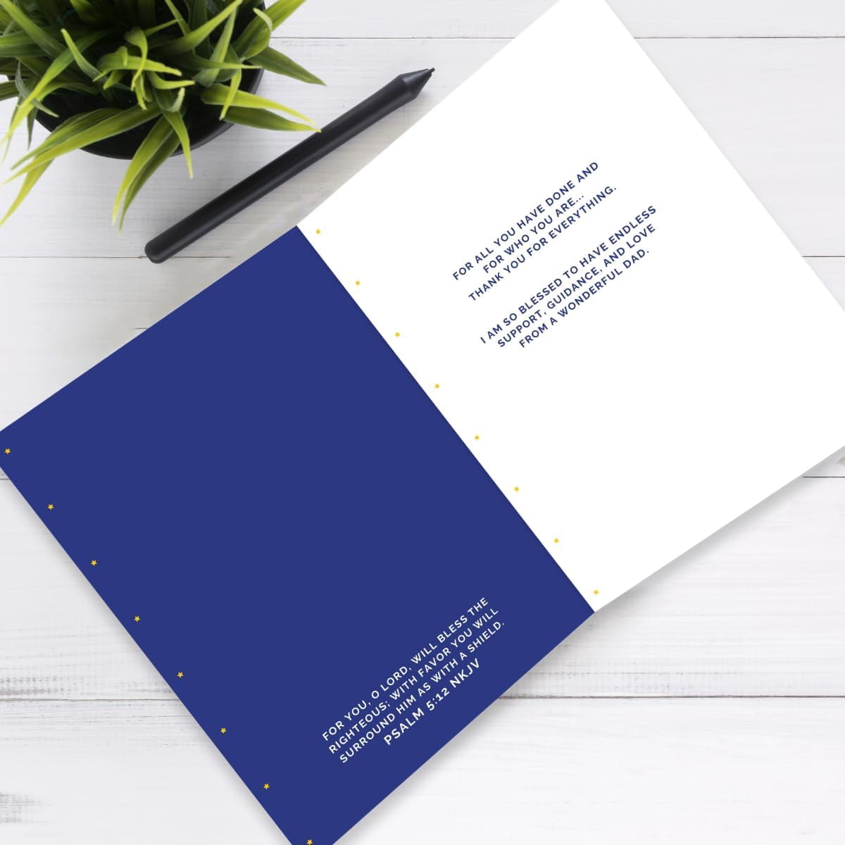Simply Uncaged Gifts Christian Father's Day Card, Religious Greeting Card for Dad (5.25 in x 7.25 in) xy0mf