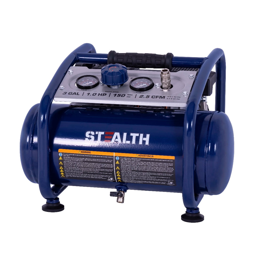 Stealth Ultra Quiet Portable Electric Air Compressor (Blue, 3 gal) vfxk8