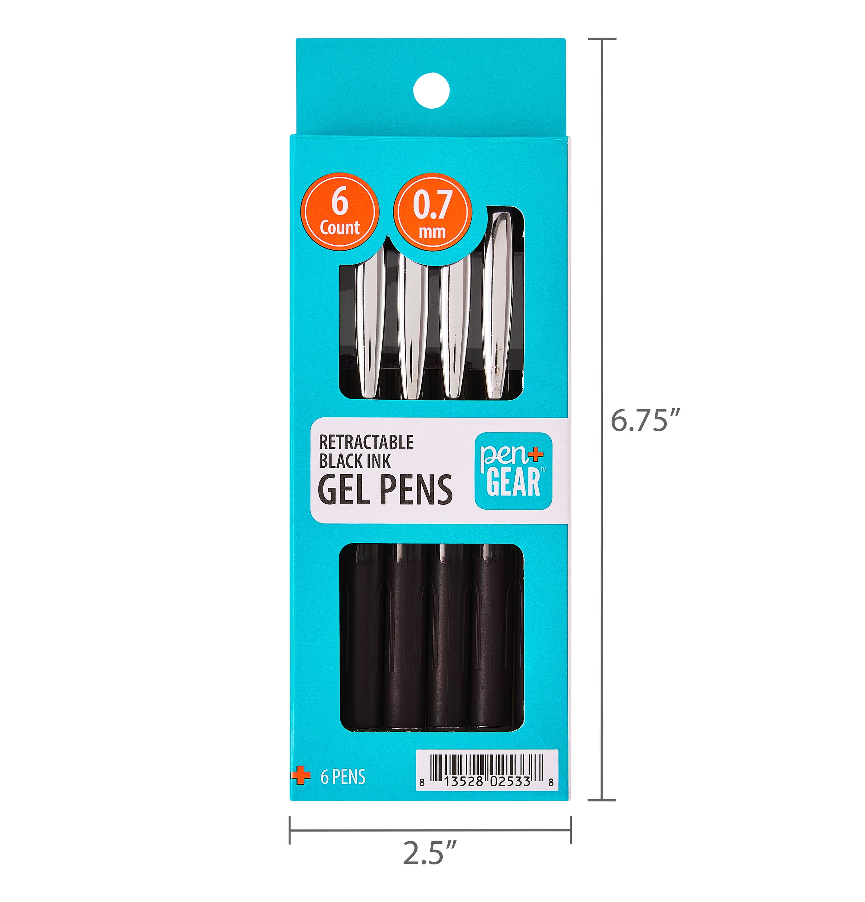Pen+Gear Retractable Gel Pens, Smooth Writing Medium Point, Quick-Dry Ink (Black, 2 Count) q0rc8