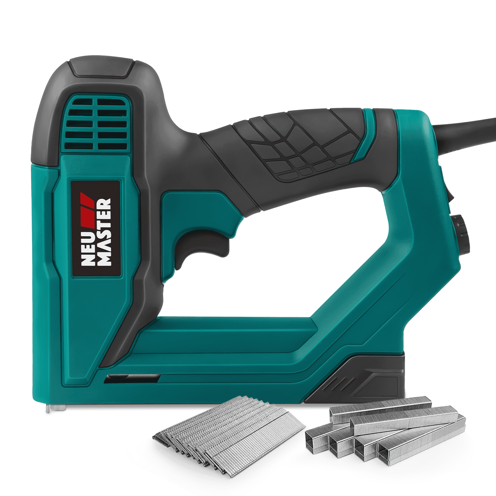 NEU MASTER Electric Brad Nailer and Staple Gun for DIY Carpentry and Upholstery (Black, 5/8 in) 8na1g