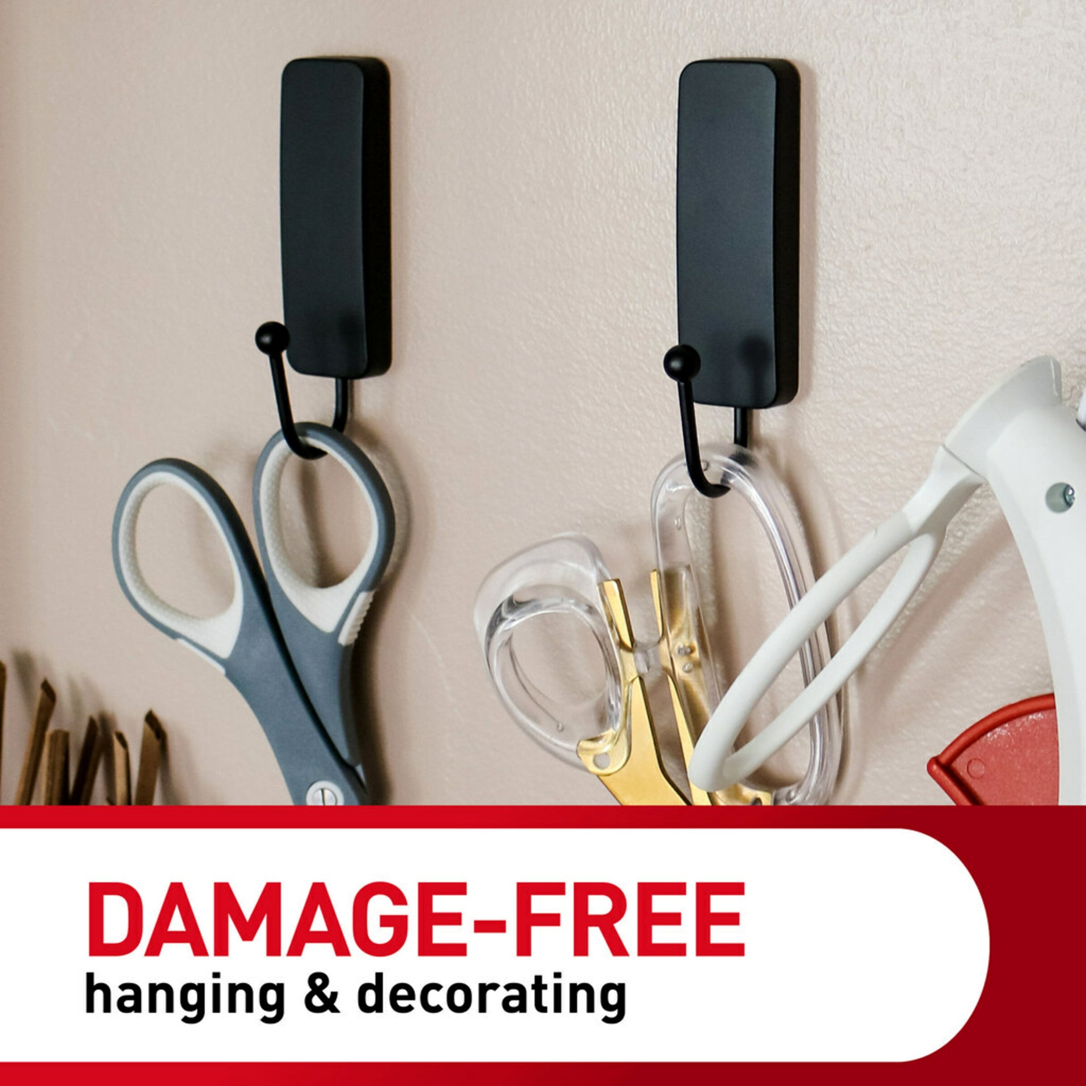 Command Medium Decorative Hooks, Damage-Free Wall Hangers for Home Organization (Matte Black, 1 Hook and 2 Strips) 35udv - Image 6