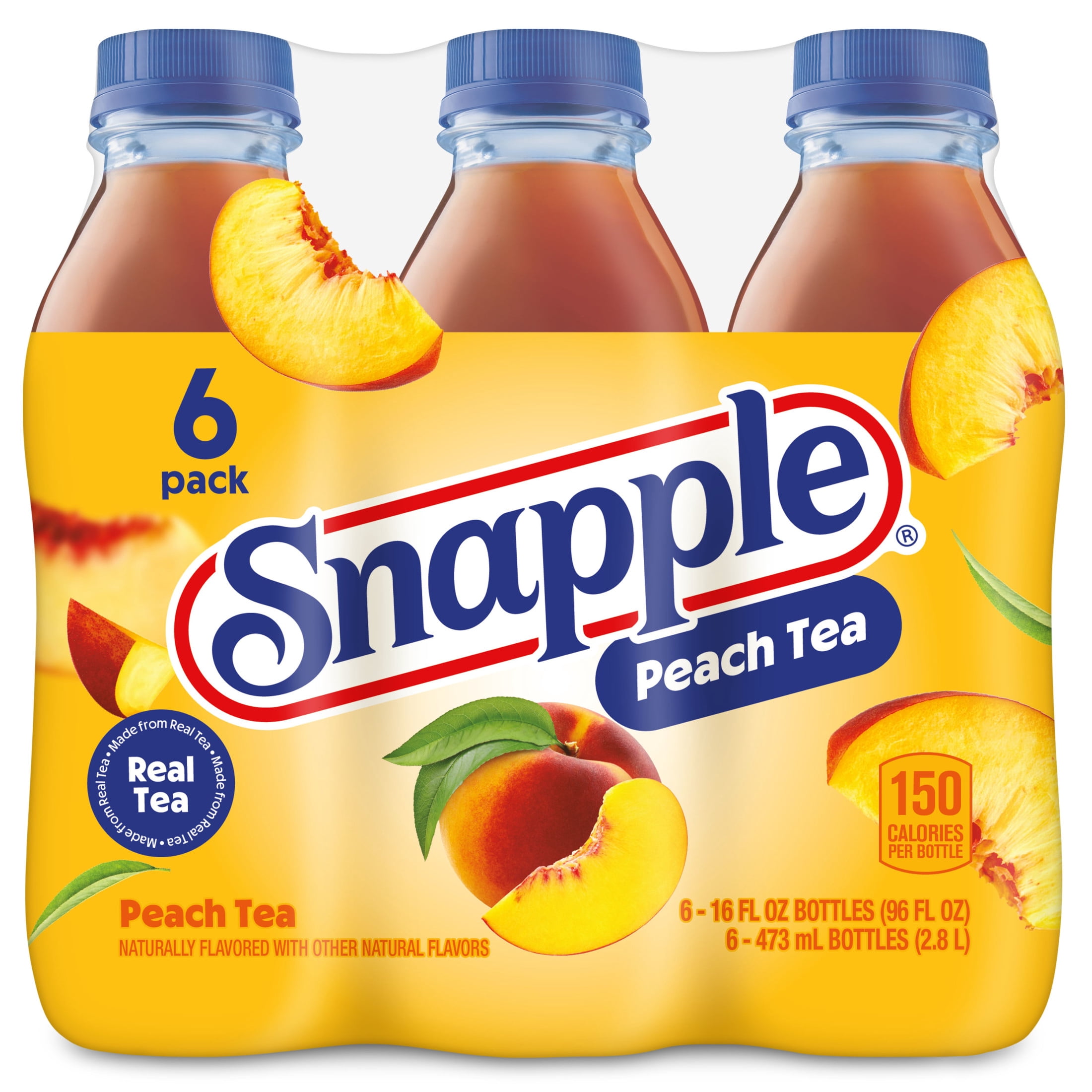 Snapple Peach Tea, All Natural Black and Green Tea Blend (6 Pack, 16 fl oz) b2a5p