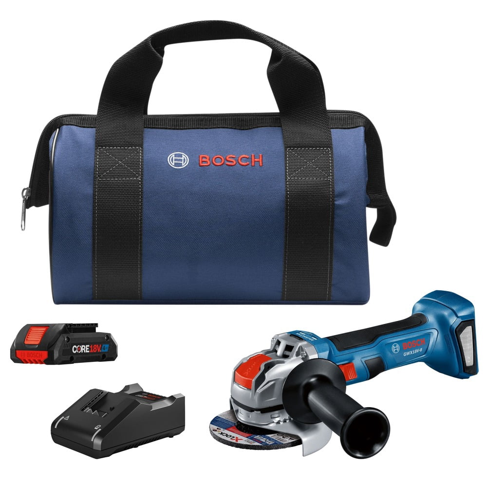 Bosch 18V Brushless Cordless X-LOCK Angle Grinder Kit with 4 Ah Battery (4.5 in) zj7wc