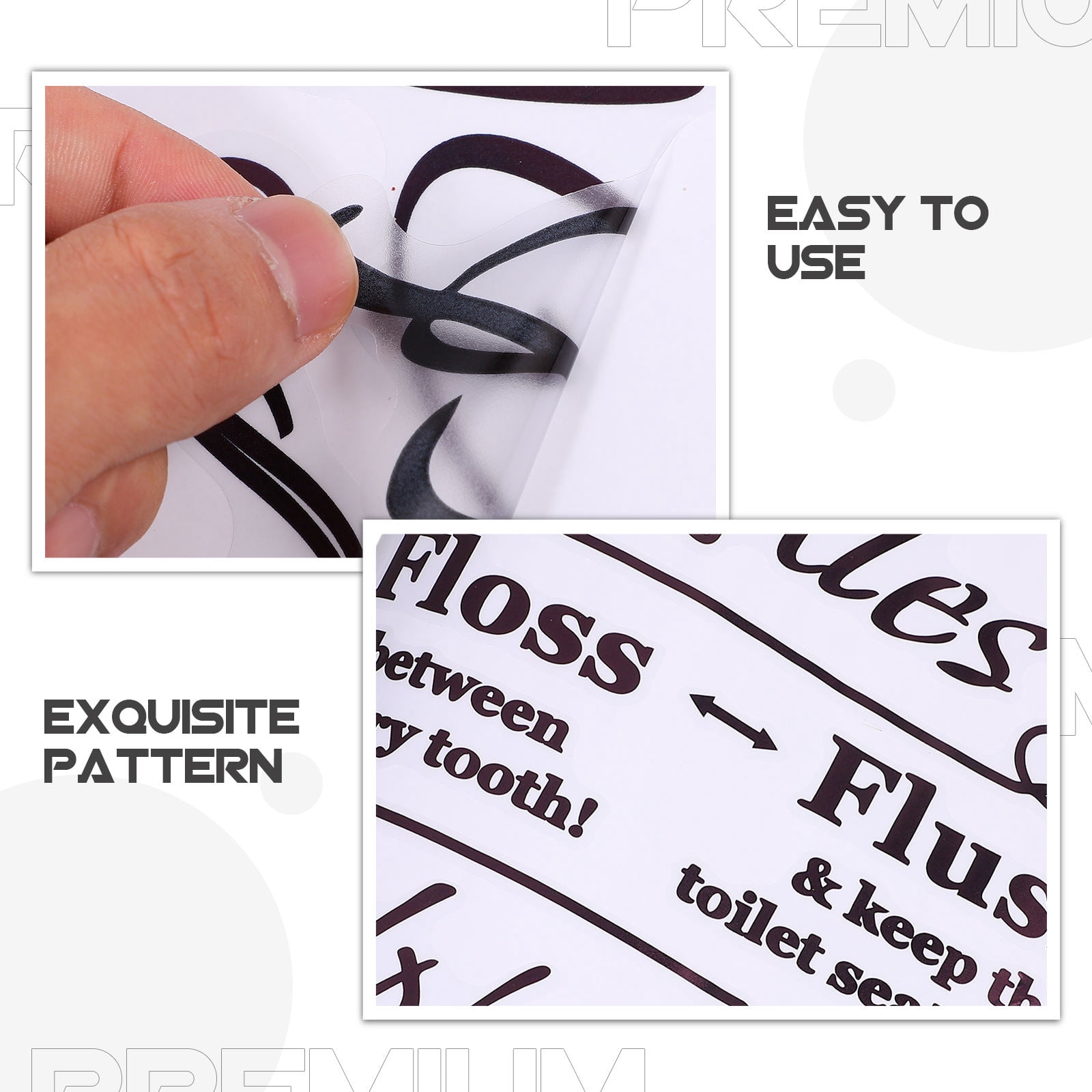 Masteelf Bathroom Rules Wall Decal, Funny Home Decor Sticker for Restroom (Black, 1 Pack) 62rae