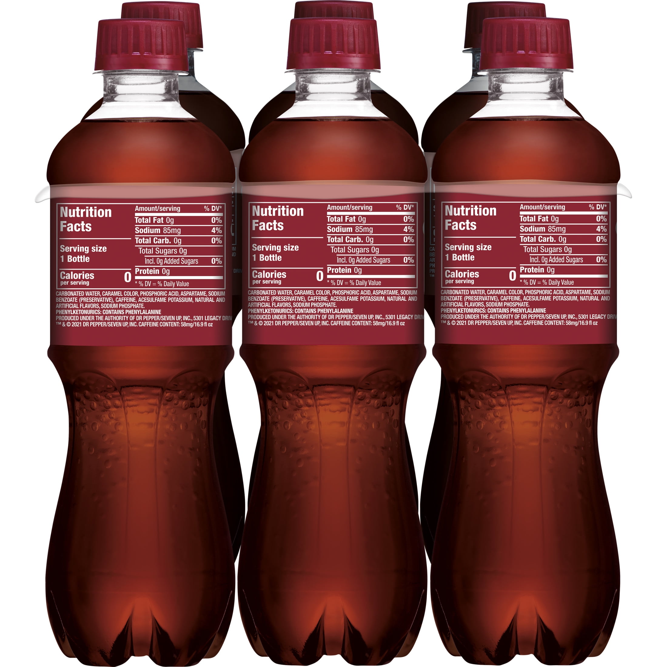 Dr. Pepper Zero Sugar Soda, Refreshing Carbonated Beverage (16.9 fl oz, 6 Pack) 5ugde